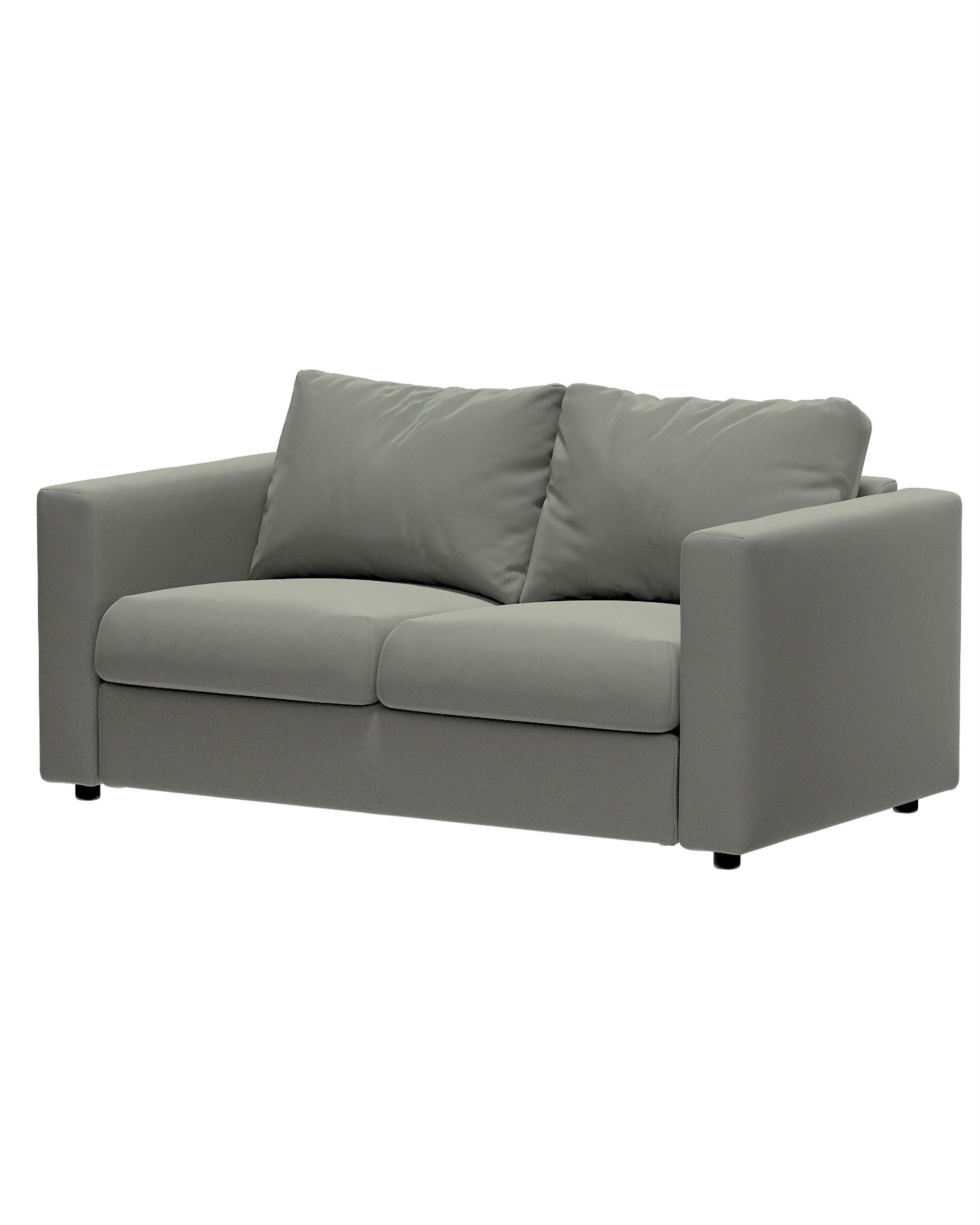 Cover for 2-seater section Vimle colour grey fabric gloss, velvet (hover)