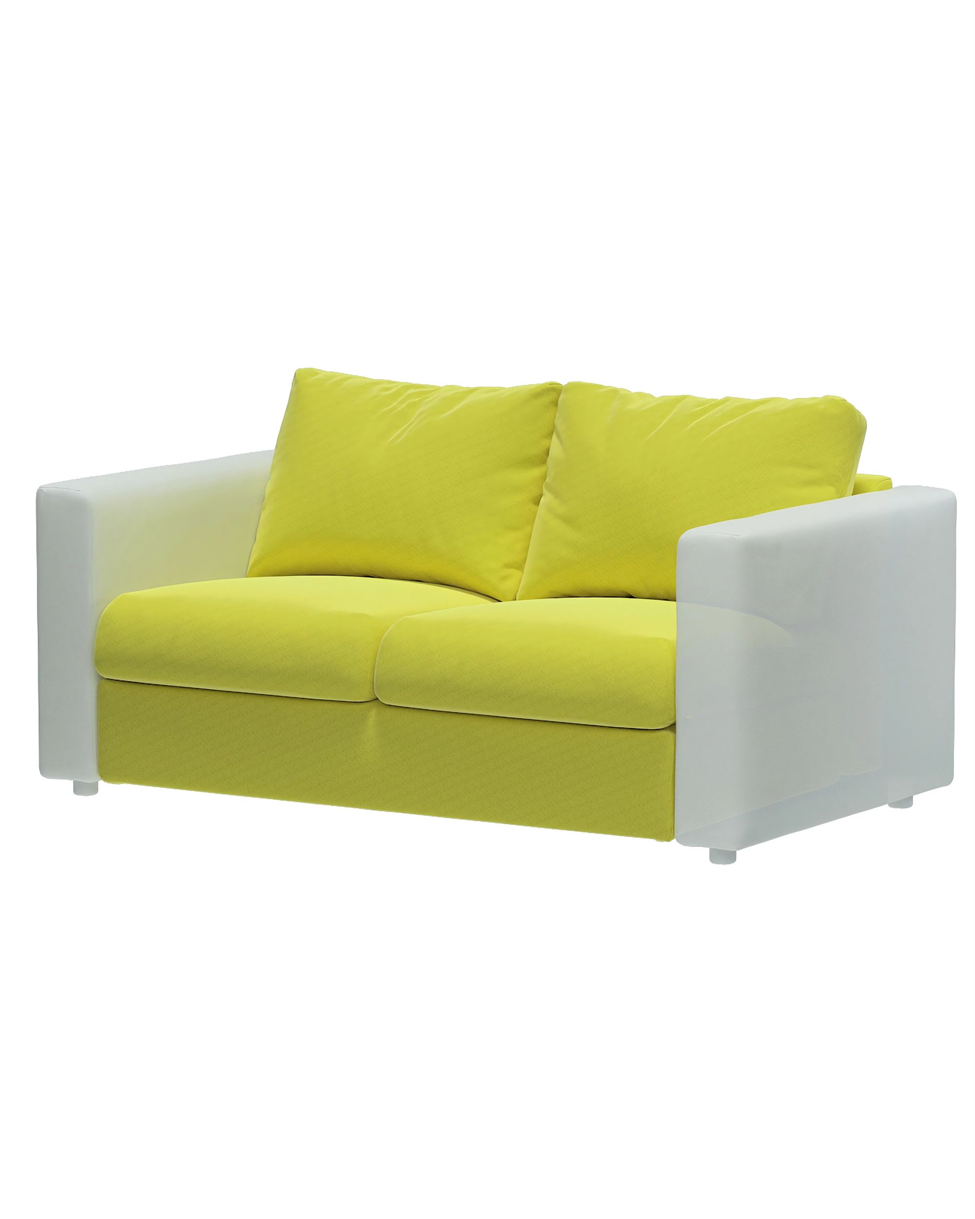 Cover for 2-seater section Vimle colour green fabric gloss, velvet