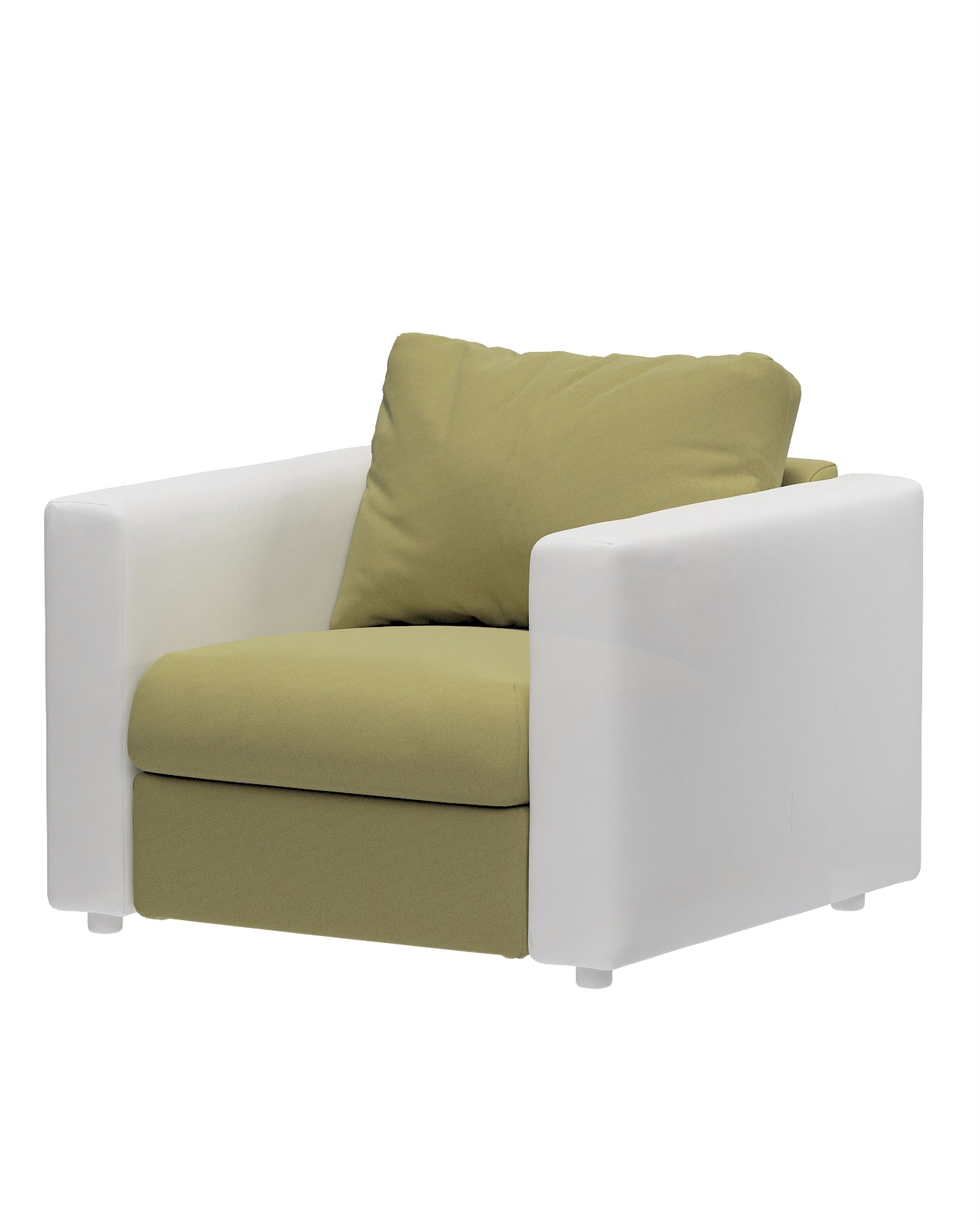 Cover for 1-seater section Vimle colour green fabric gloss, velvet