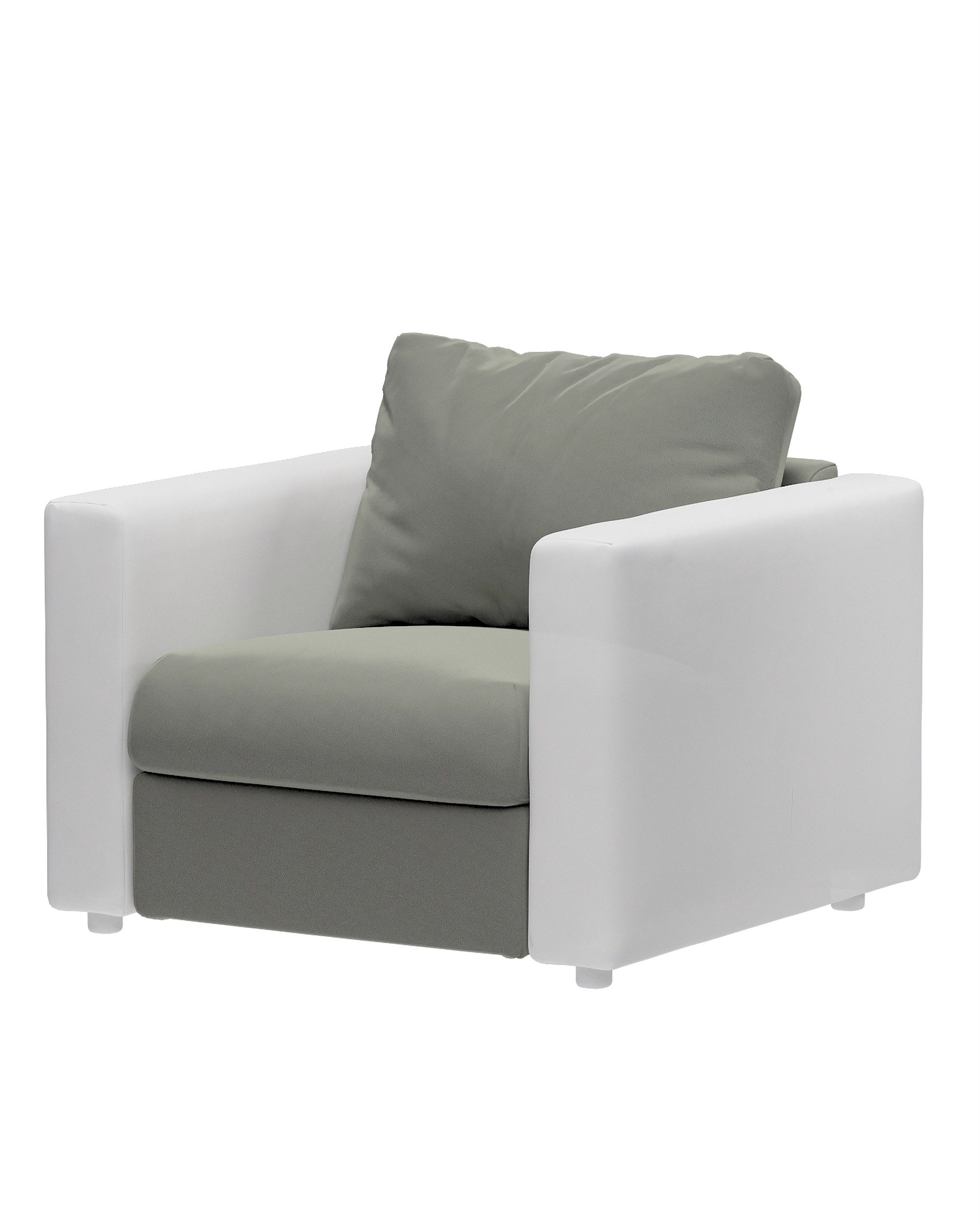Cover for 1-seater section Vimle colour grey fabric gloss, velvet