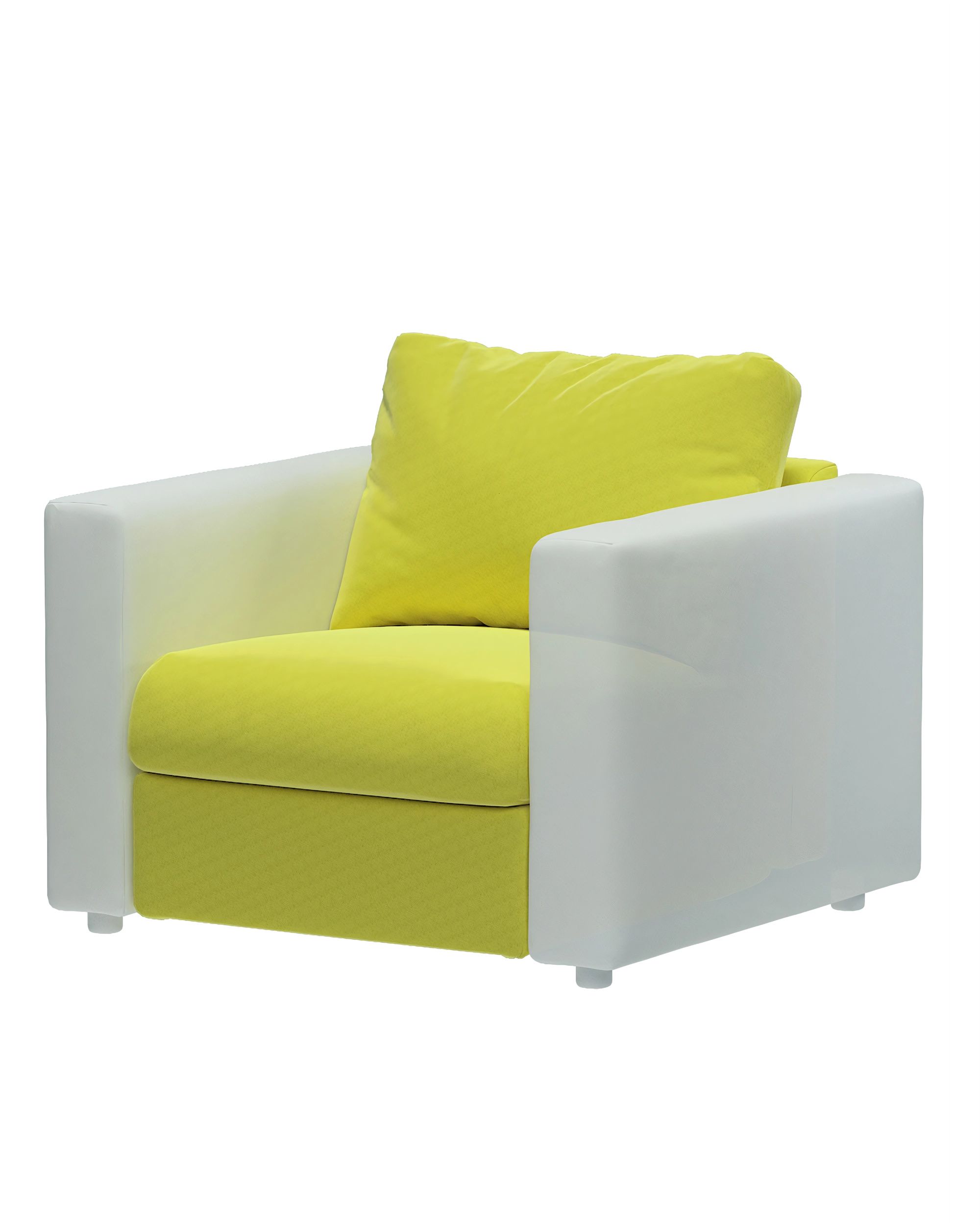 Cover for 1-seater section Vimle colour green fabric gloss, velvet