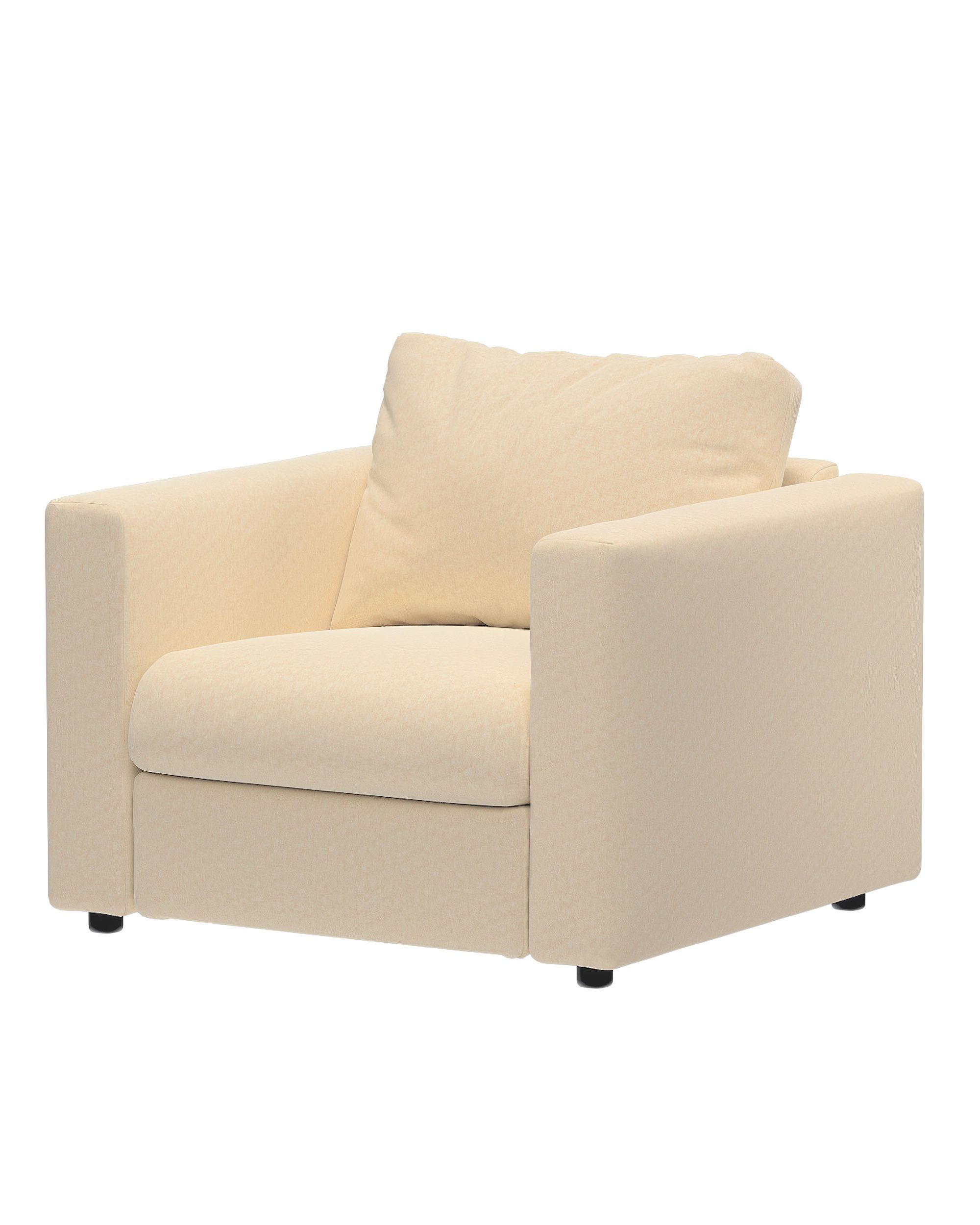 Cover for 1-seater section Vimle colour ecru fabric gloss, velvet (hover)