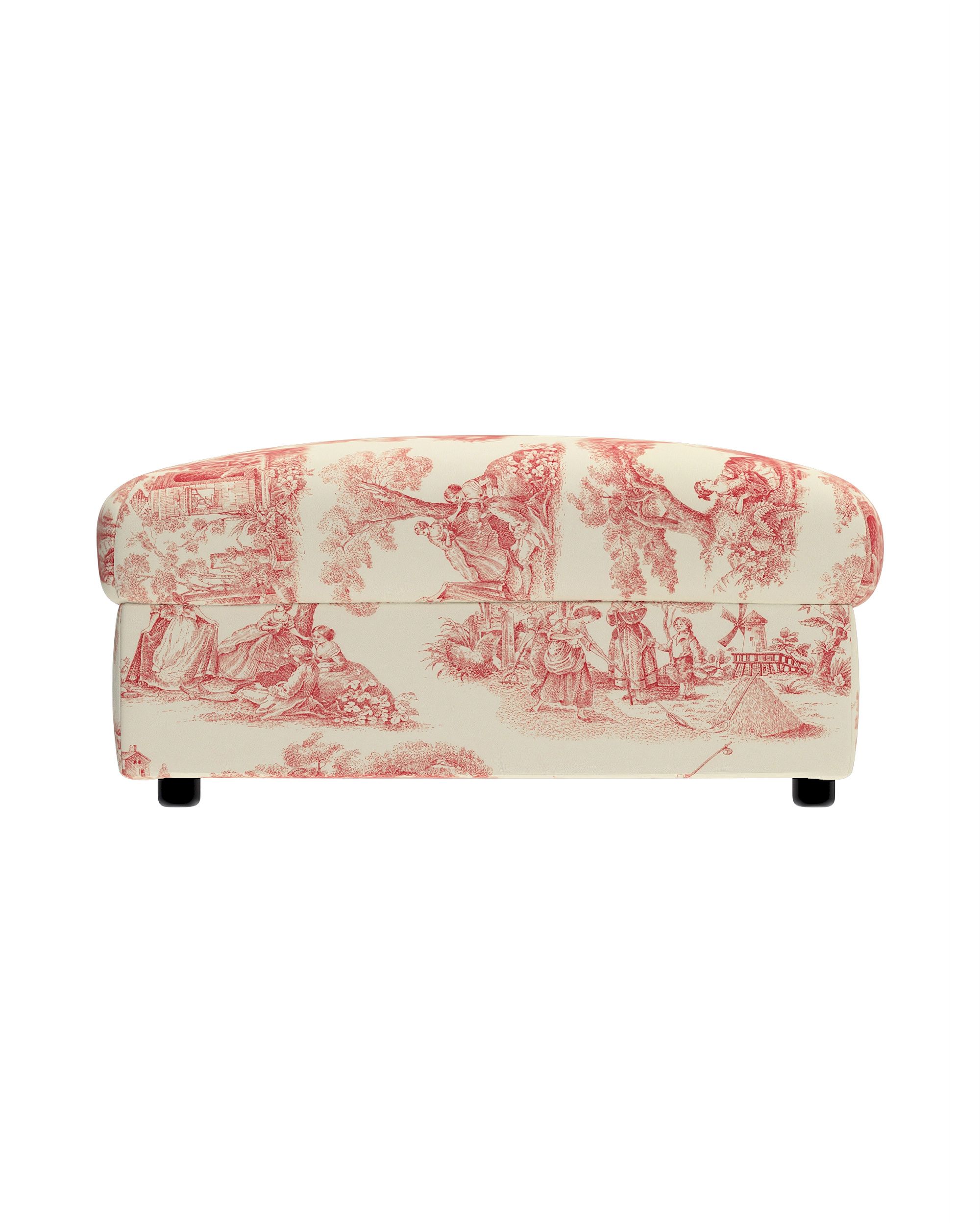 Cover for footstool Vimle colour red fabric patterned