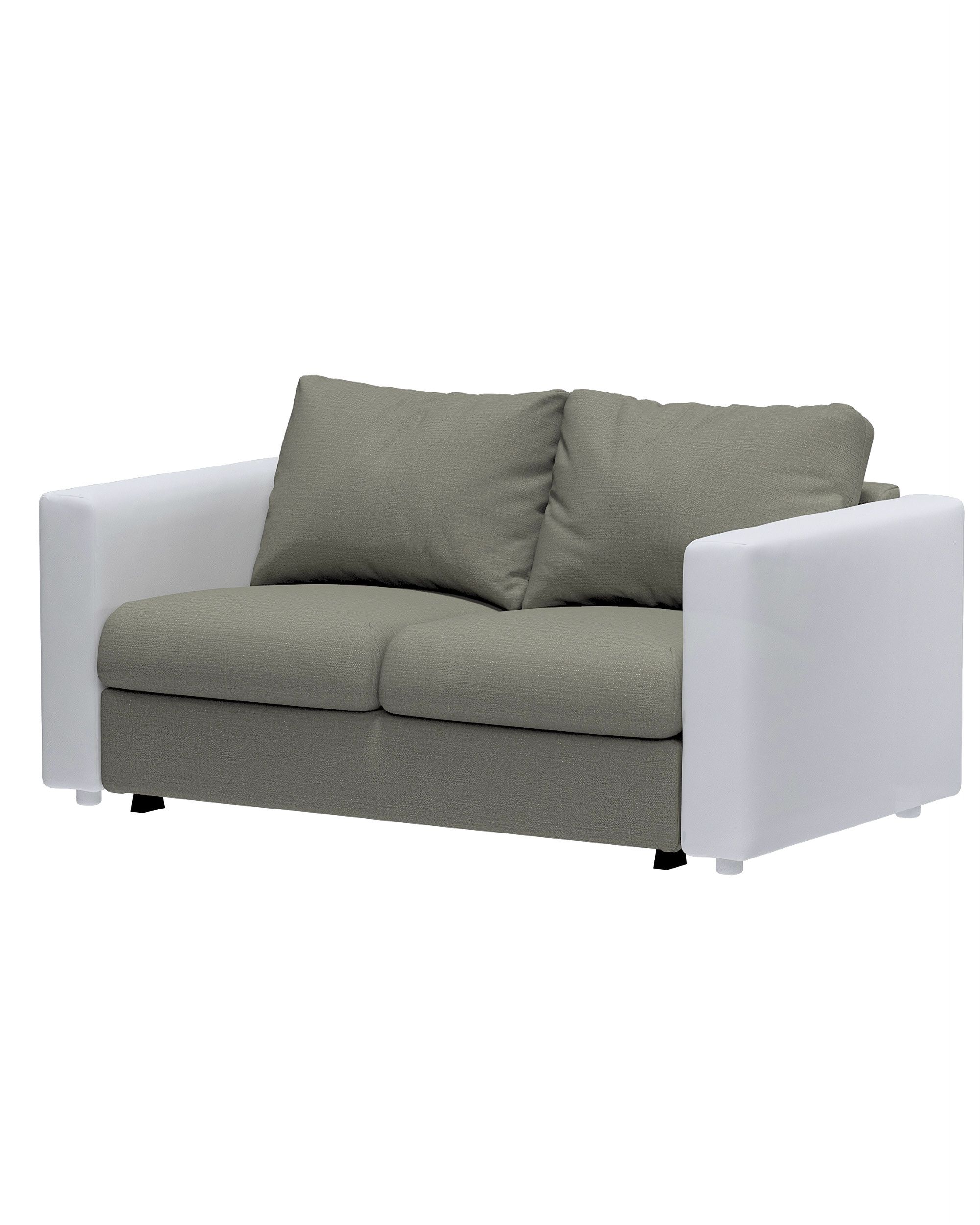 Cover for 2-seater sofa bed section Vimle colour grey fabric structured