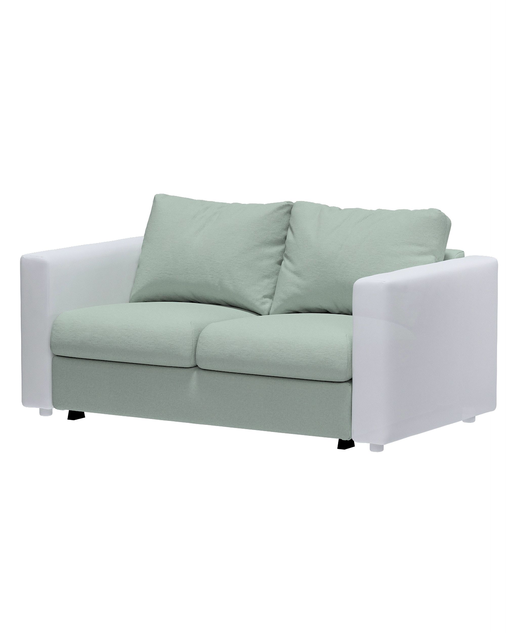 Cover for 2-seater sofa bed section Vimle colour green fabric structured
