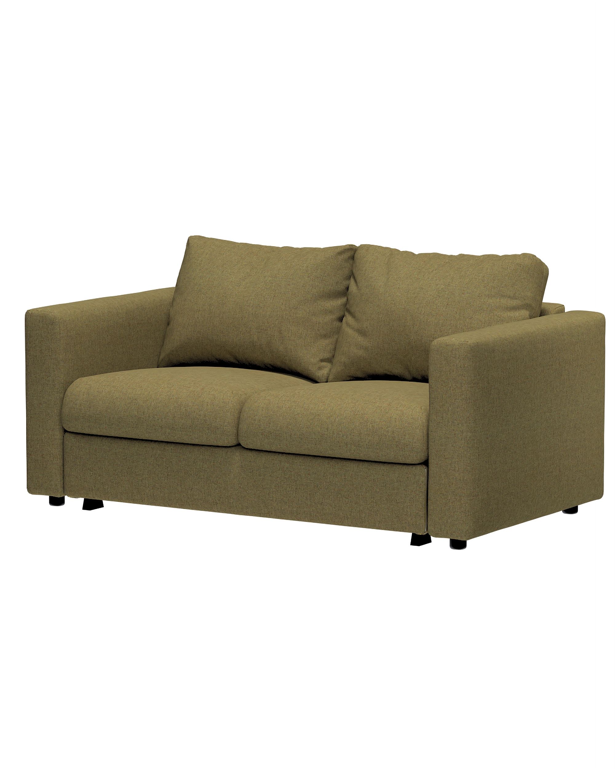 Cover for 2-seater sofa bed section Vimle colour green fabric structured (hover)