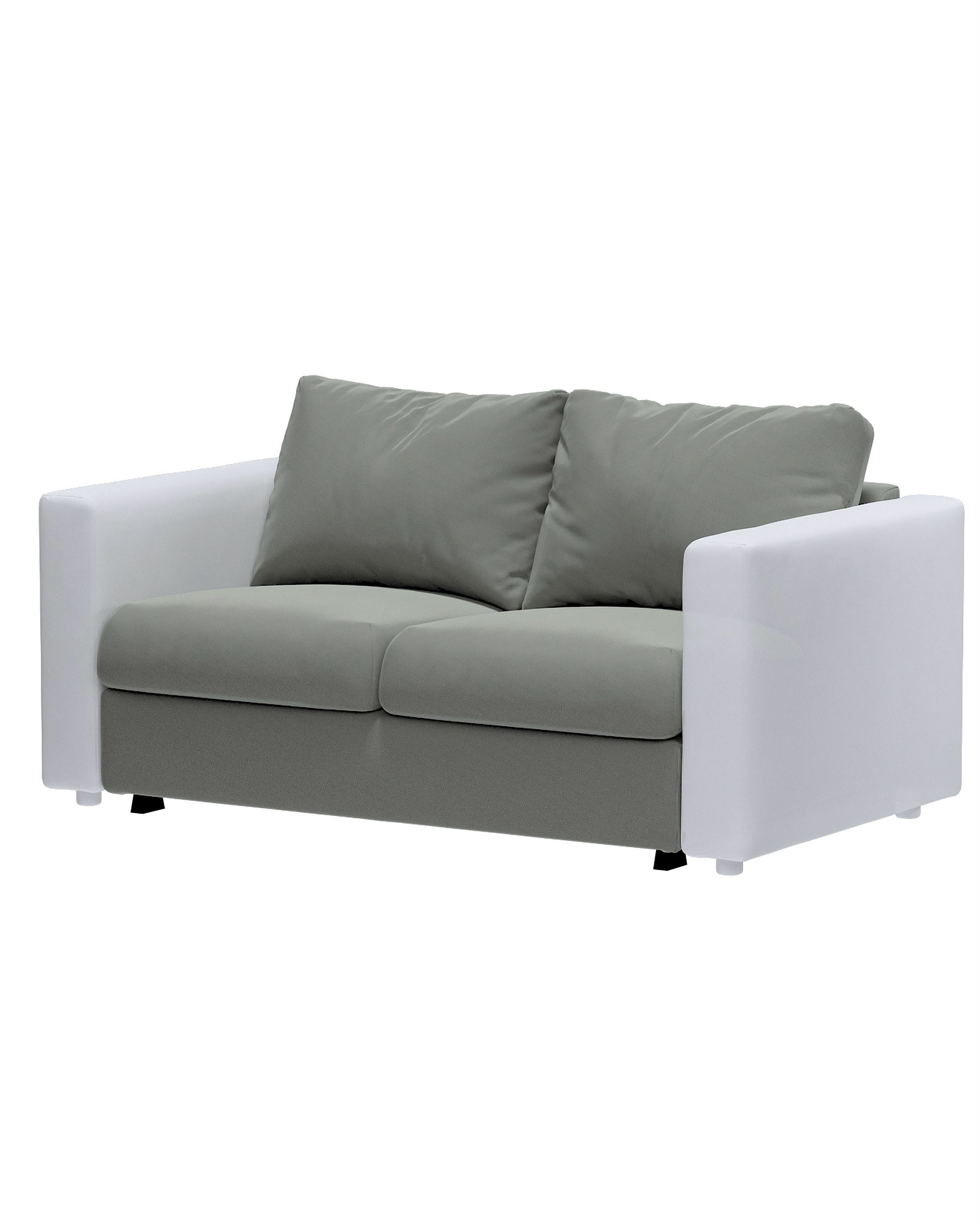 Cover for 2-seater sofa bed section Vimle colour grey fabric gloss, velvet
