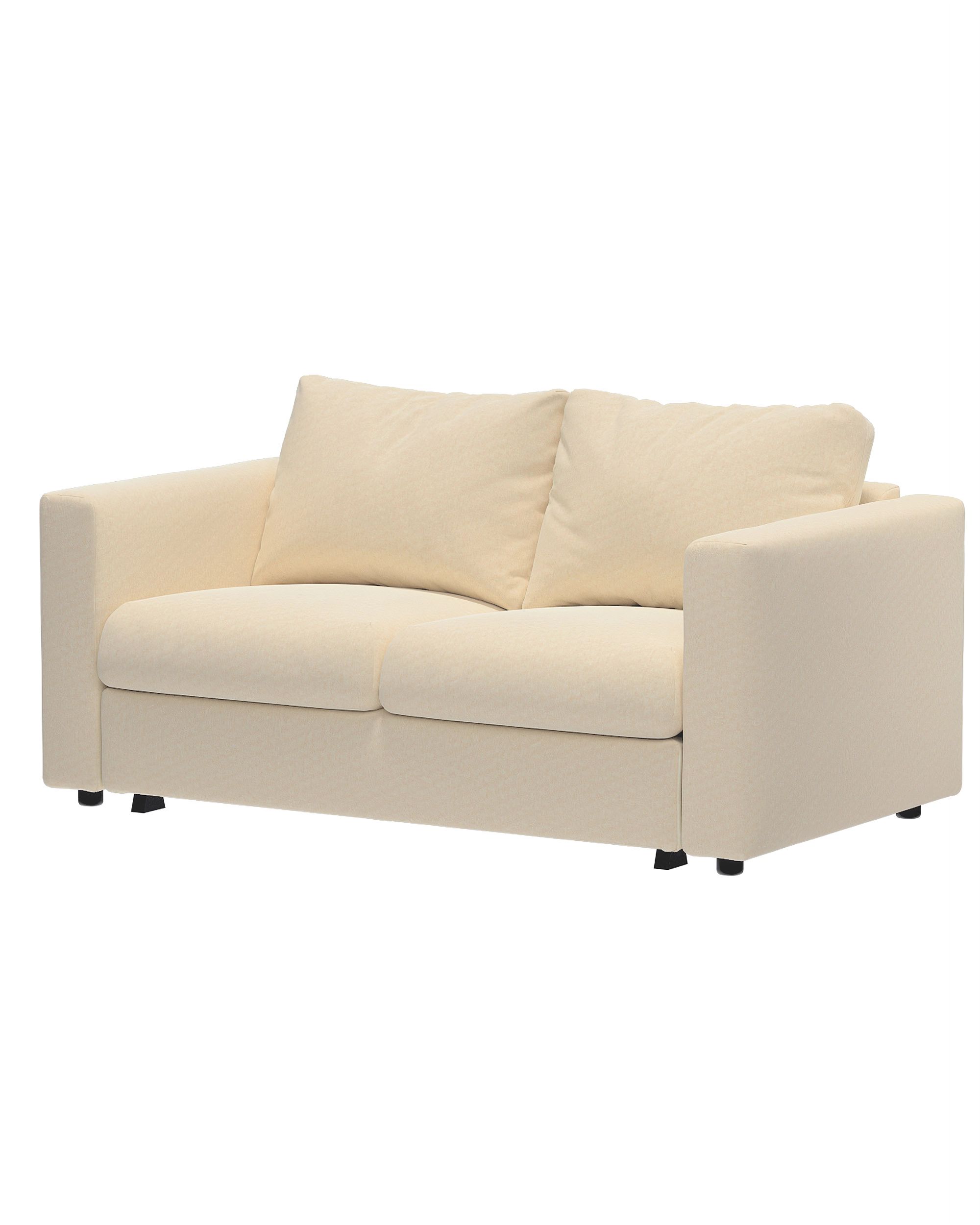 Cover for 2-seater sofa bed section Vimle colour ecru fabric gloss, velvet (hover)