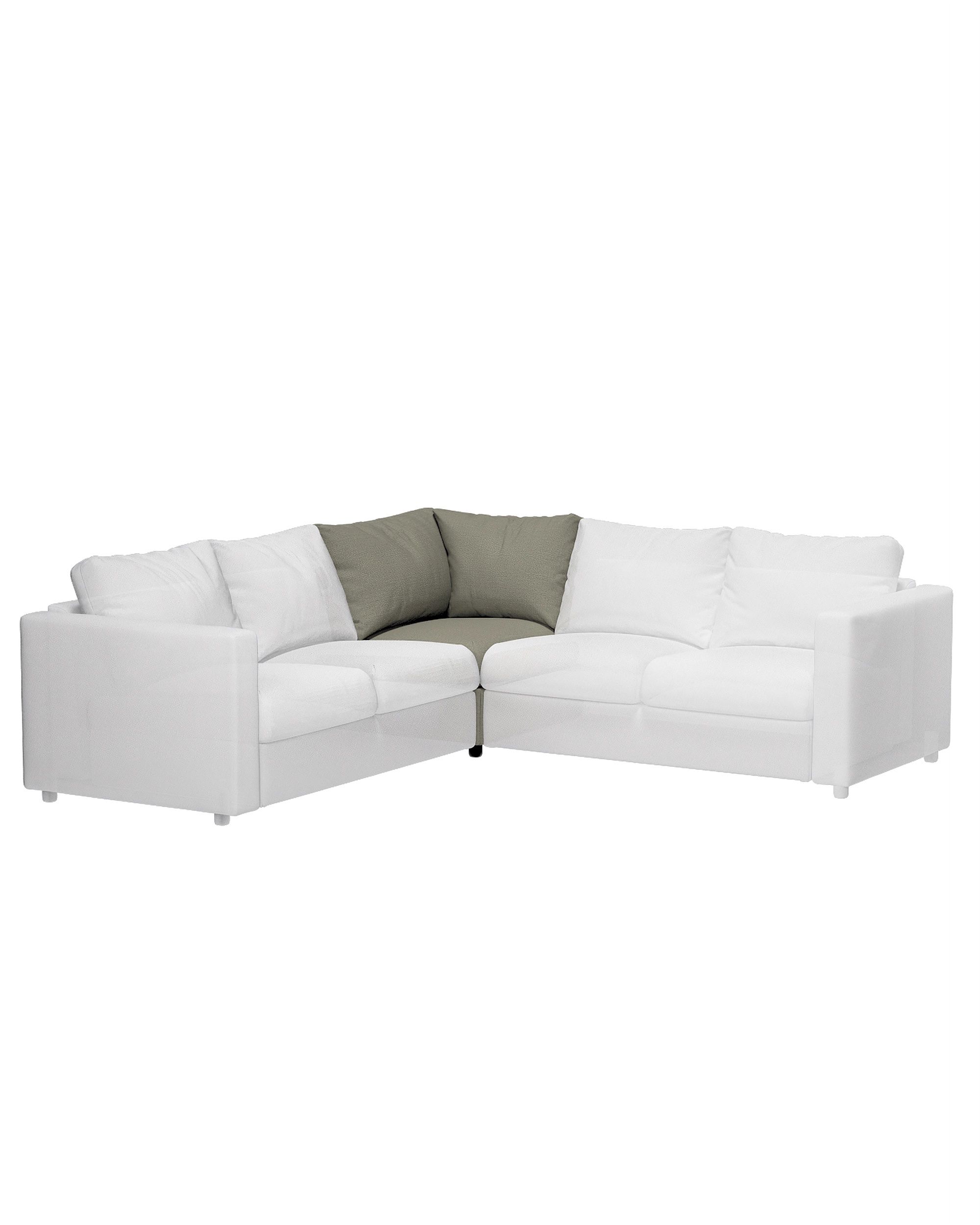 Cover for corner section Vimle colour grey fabric structured