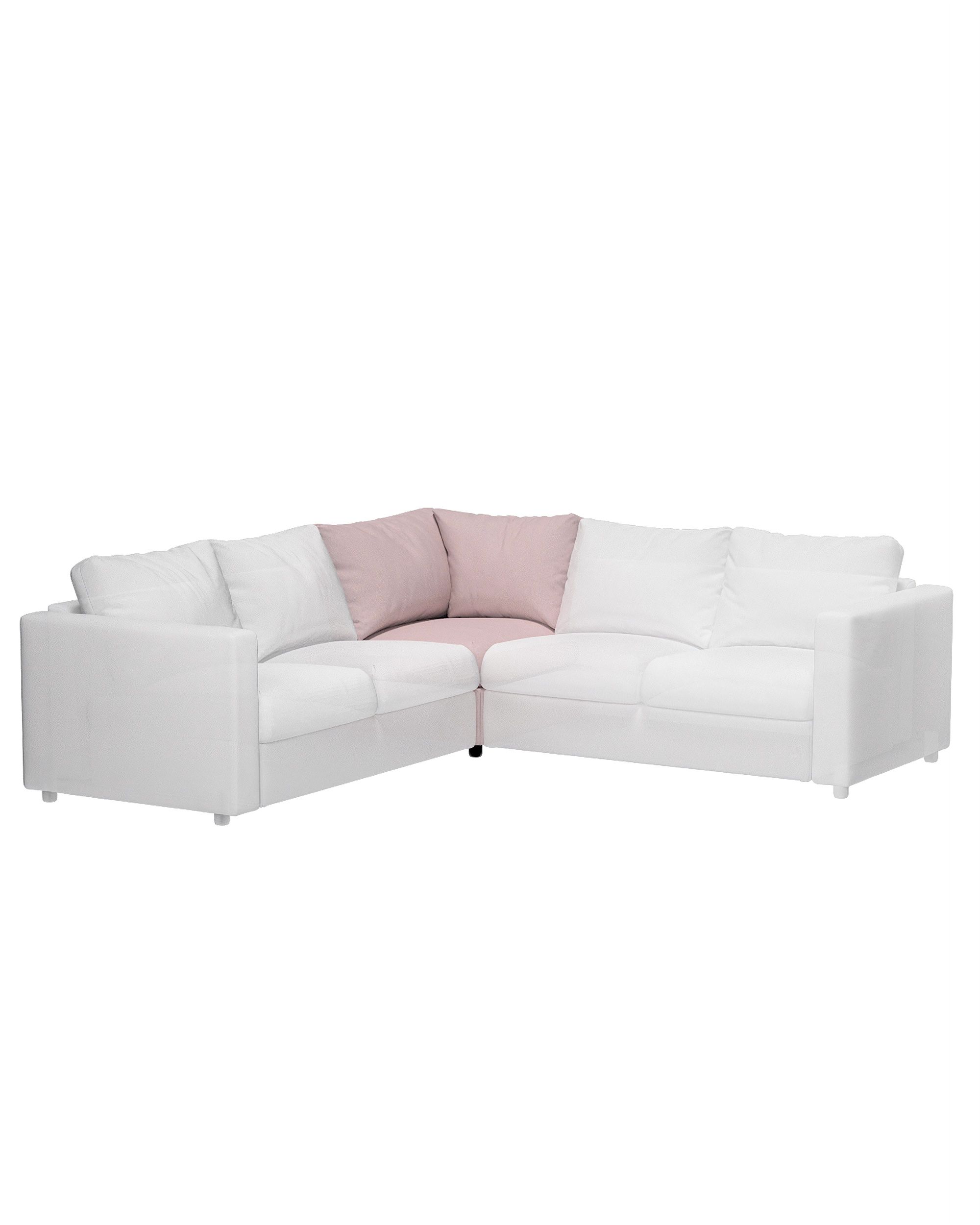 Cover for corner section Vimle colour pink fabric structured