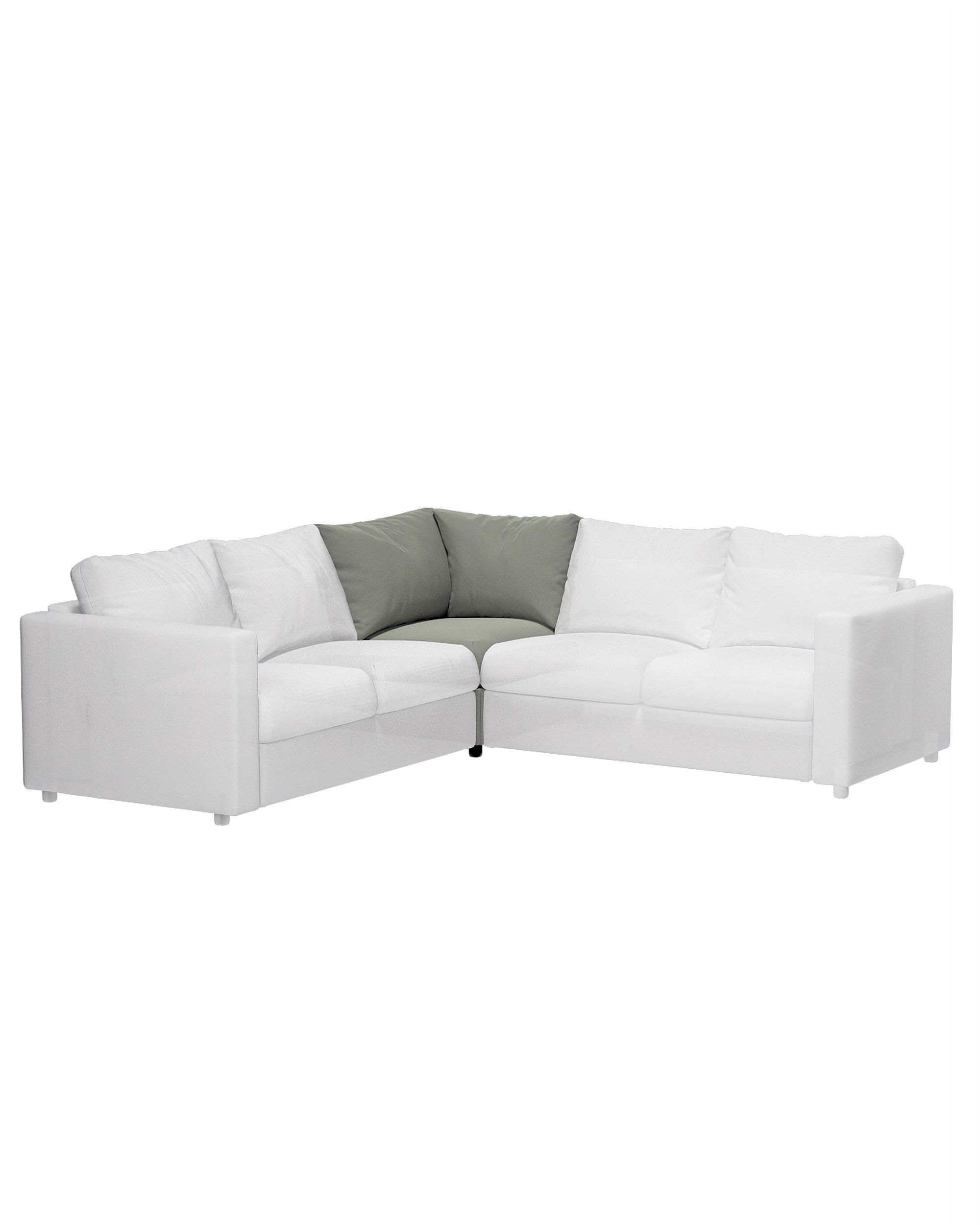 Cover for corner section Vimle colour grey fabric gloss, velvet