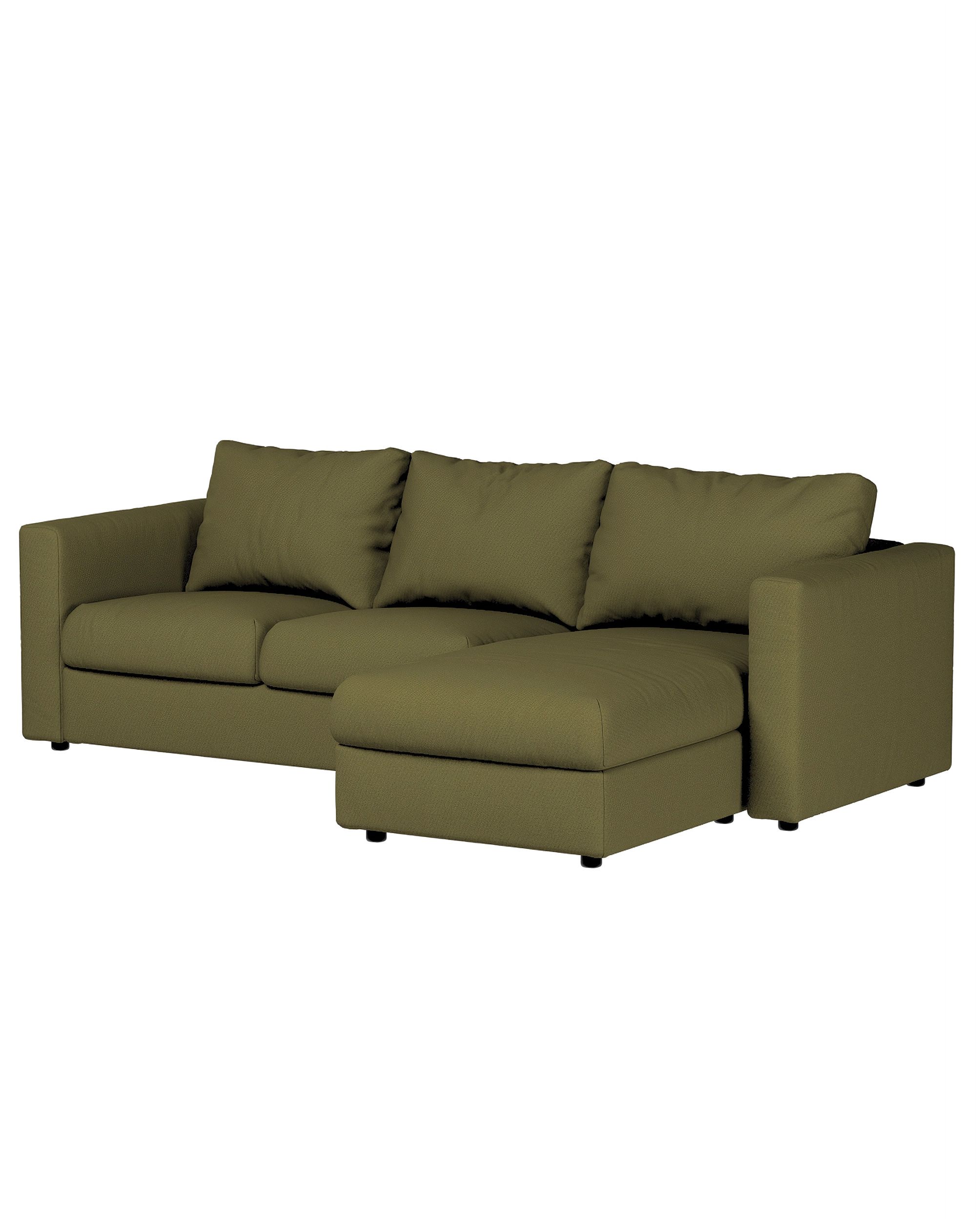 Cover for chaise section Vimle colour green fabric structured (hover)