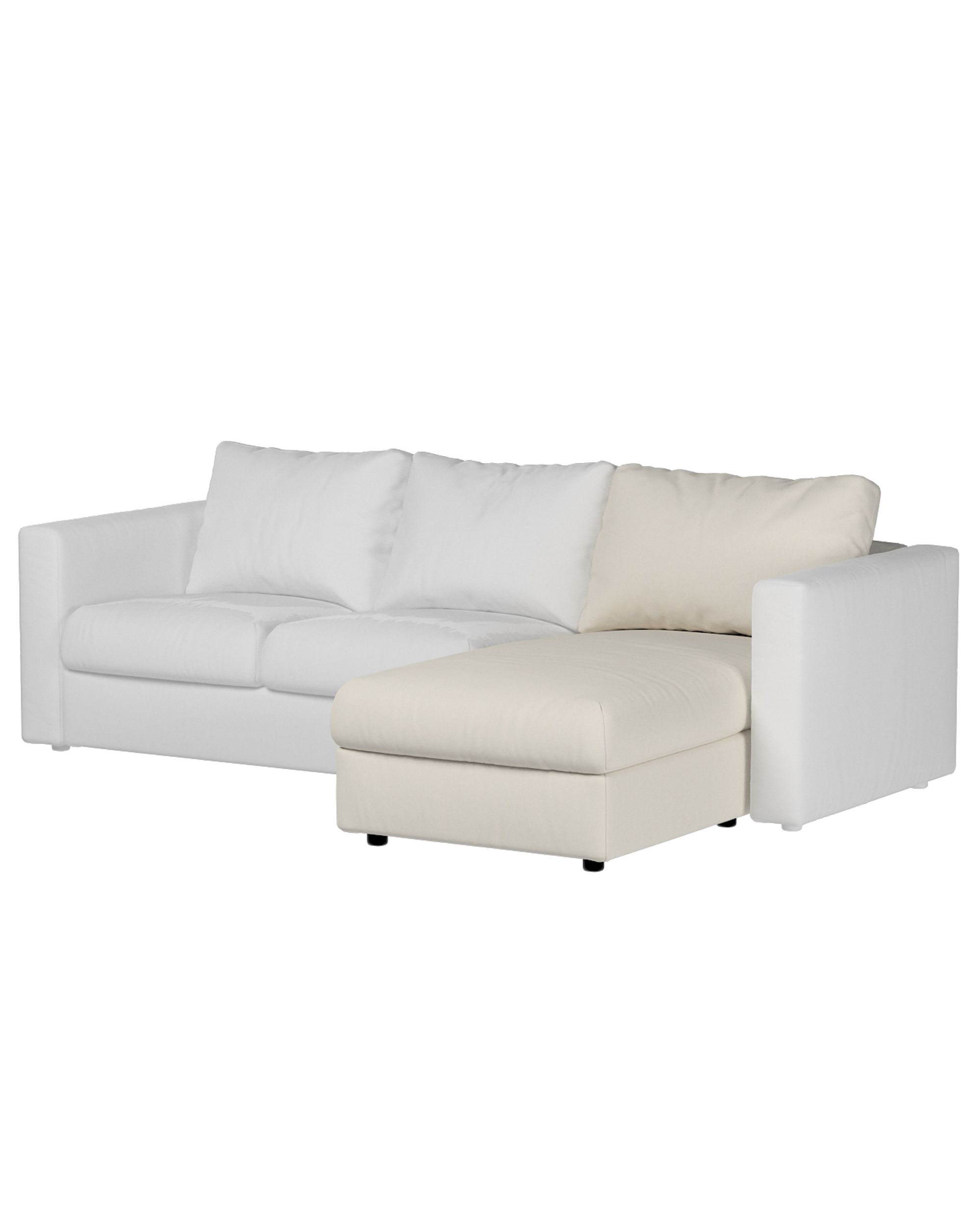 Cover for chaise section Vimle colour grey fabric structured