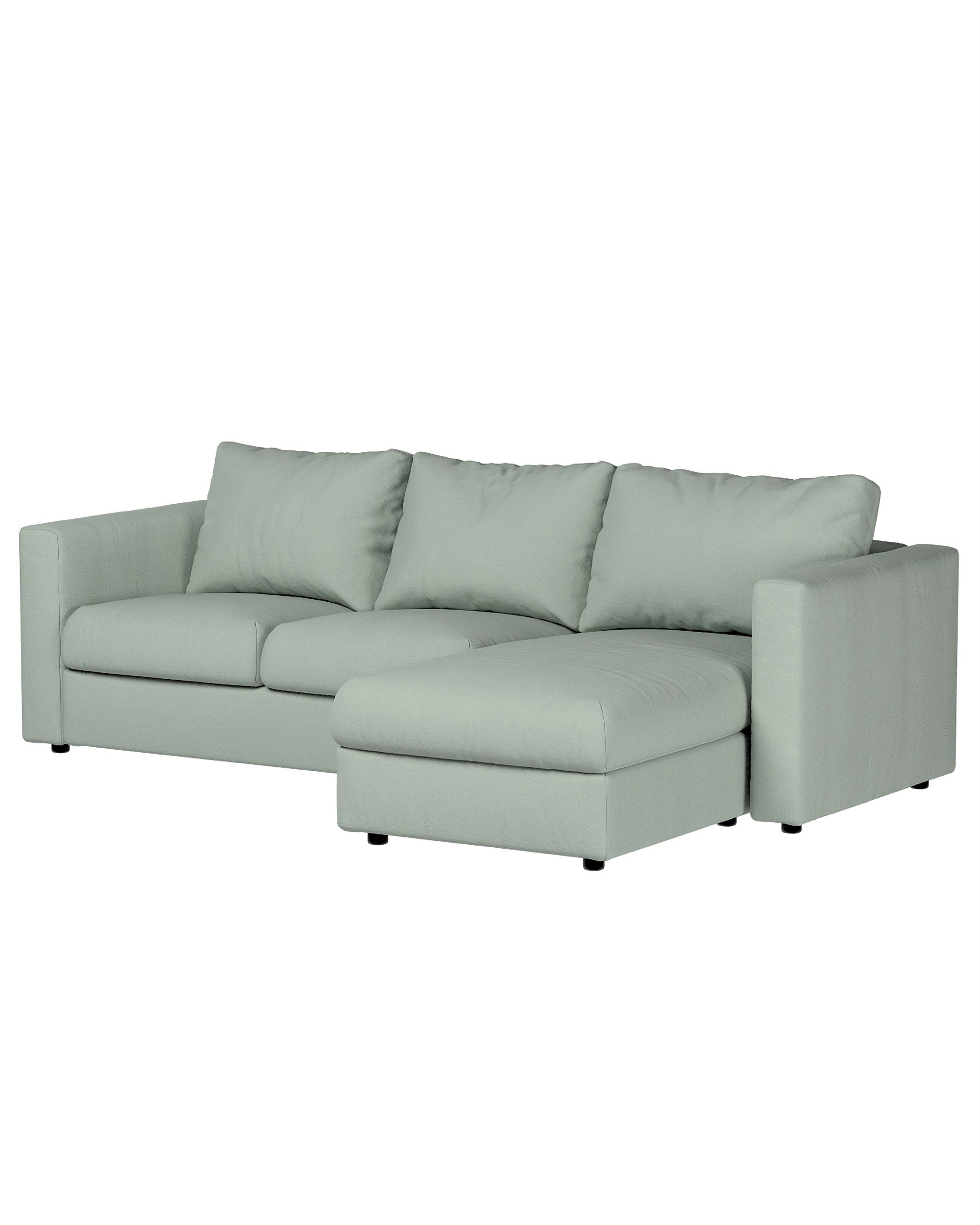 Cover for chaise section Vimle colour green fabric structured (hover)