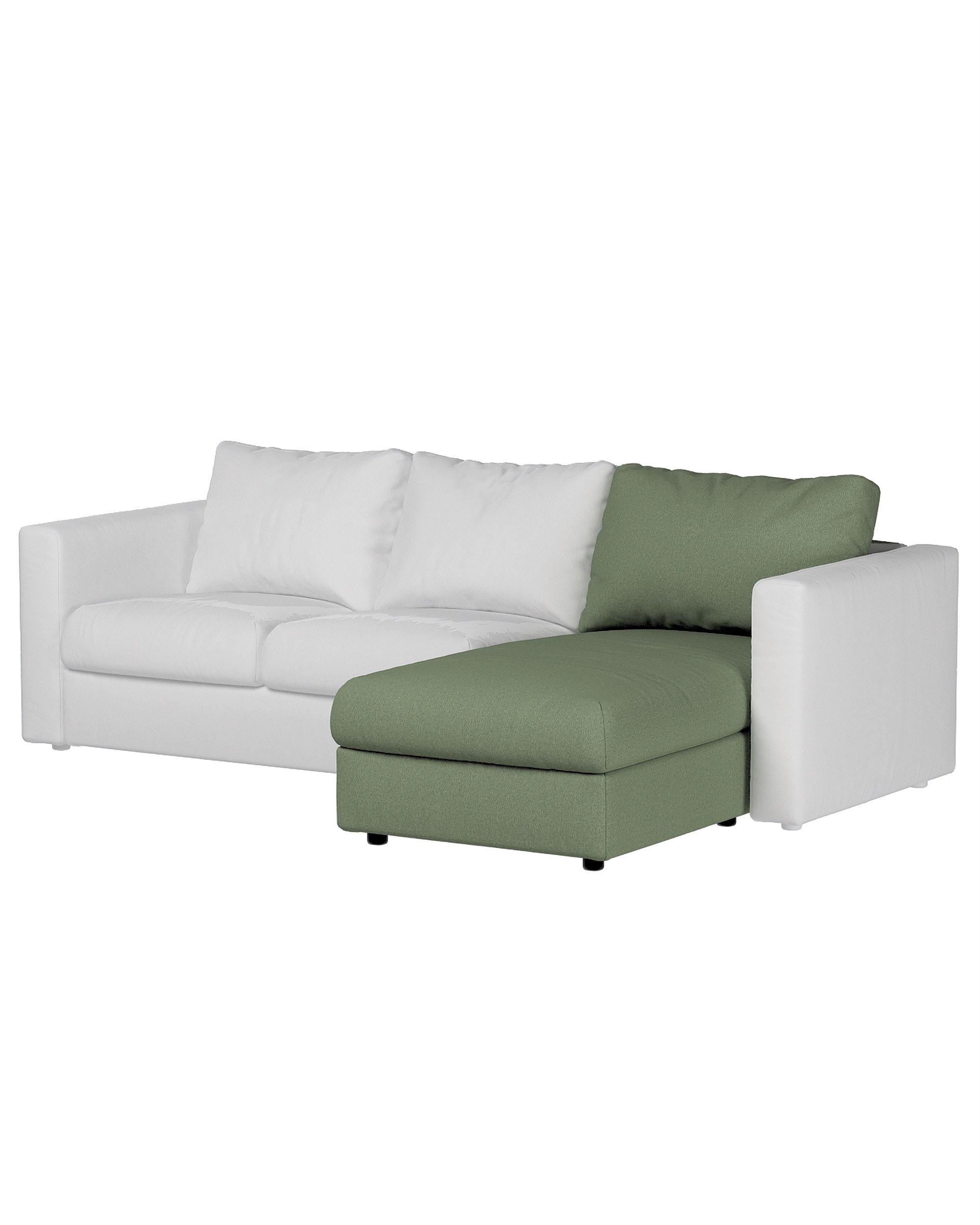 Cover for chaise section Vimle colour green fabric structured