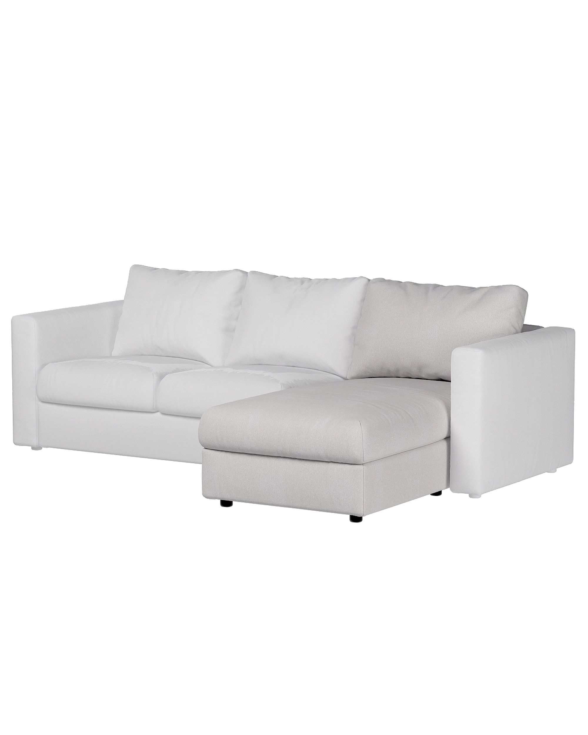 Cover for chaise section Vimle colour grey fabric structured
