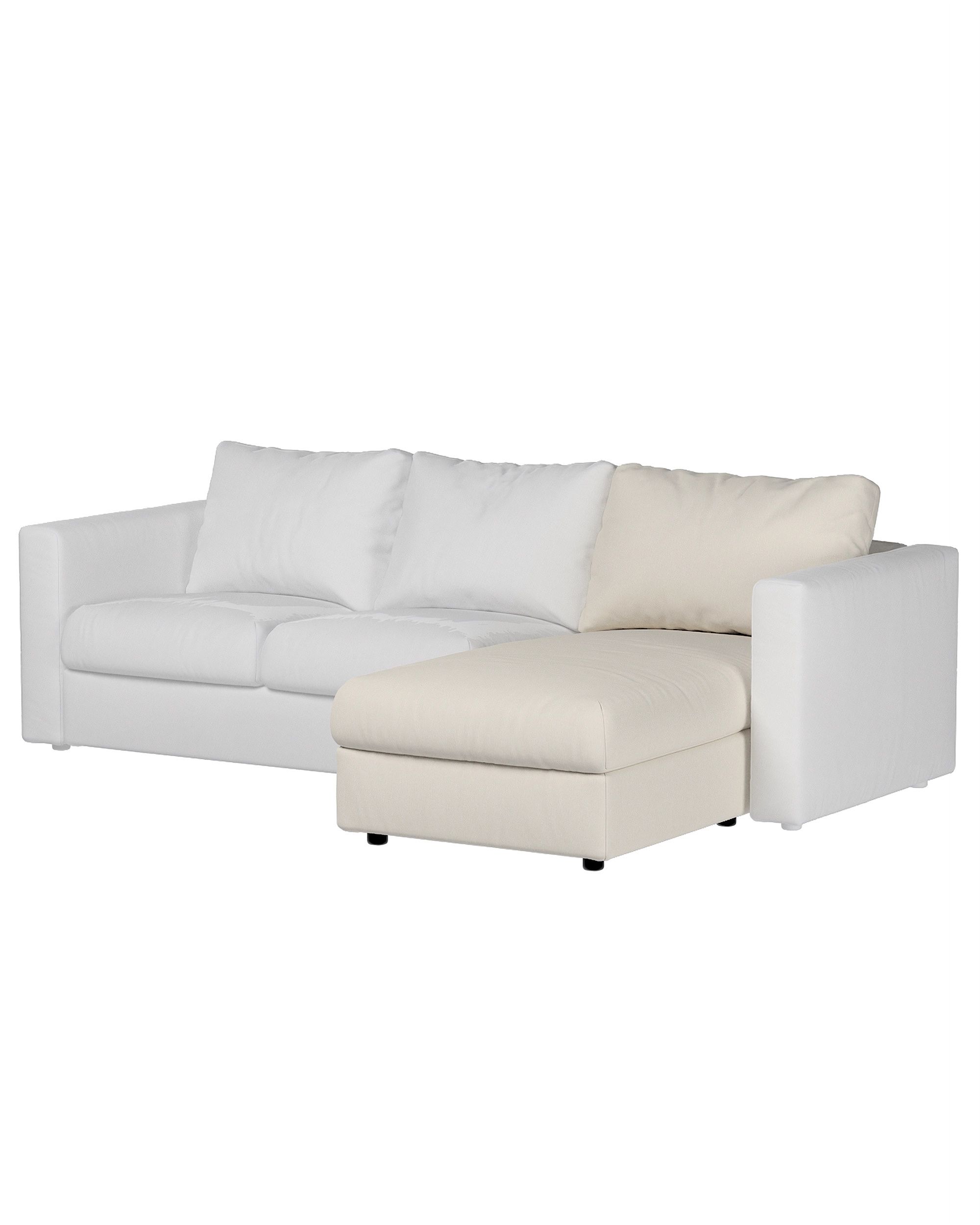Cover for chaise section Vimle colour cream fabric structured