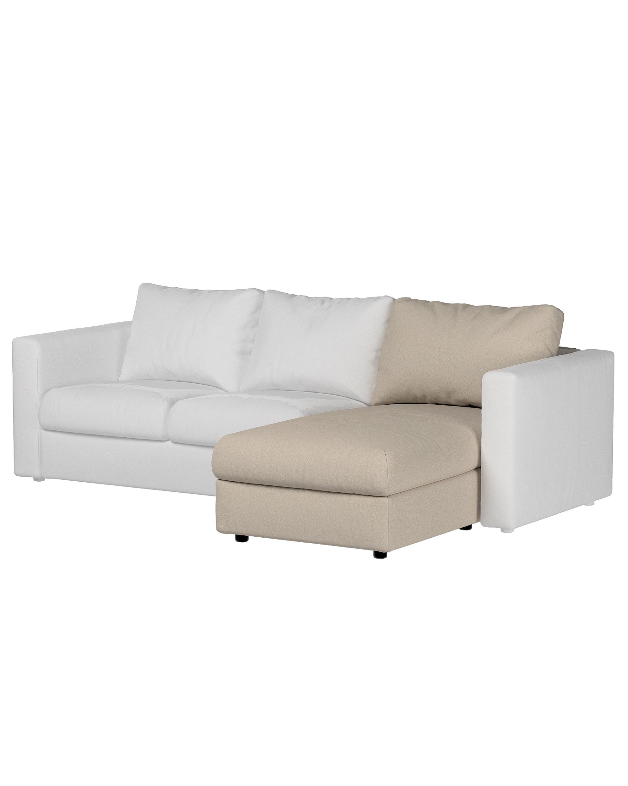 Cover for chaise section Vimle colour beige fabric structured