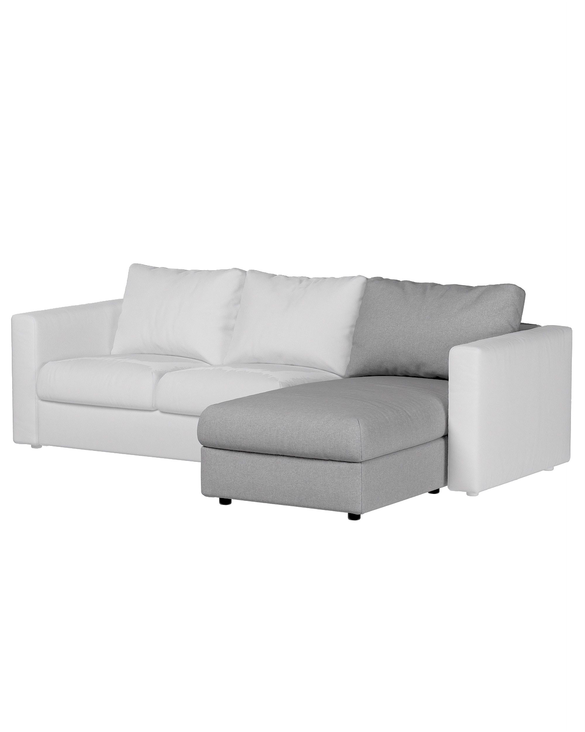 Cover for chaise section Vimle colour grey fabric structured