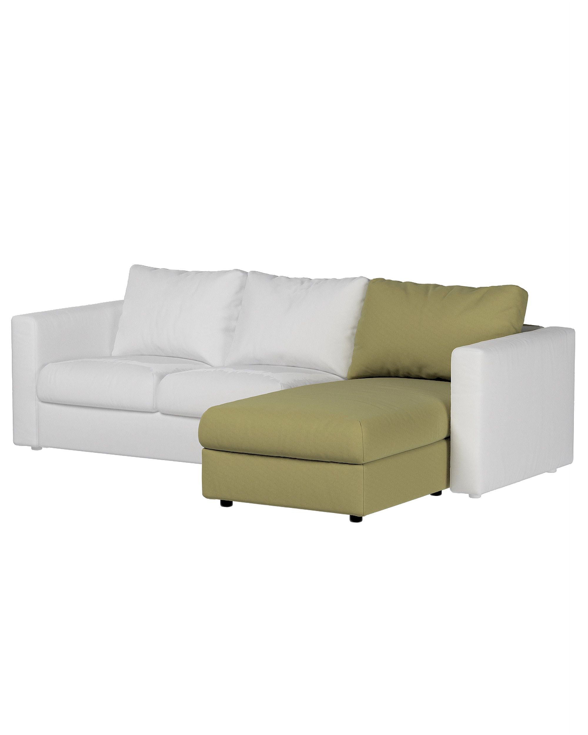 Cover for chaise section Vimle colour green fabric gloss, velvet