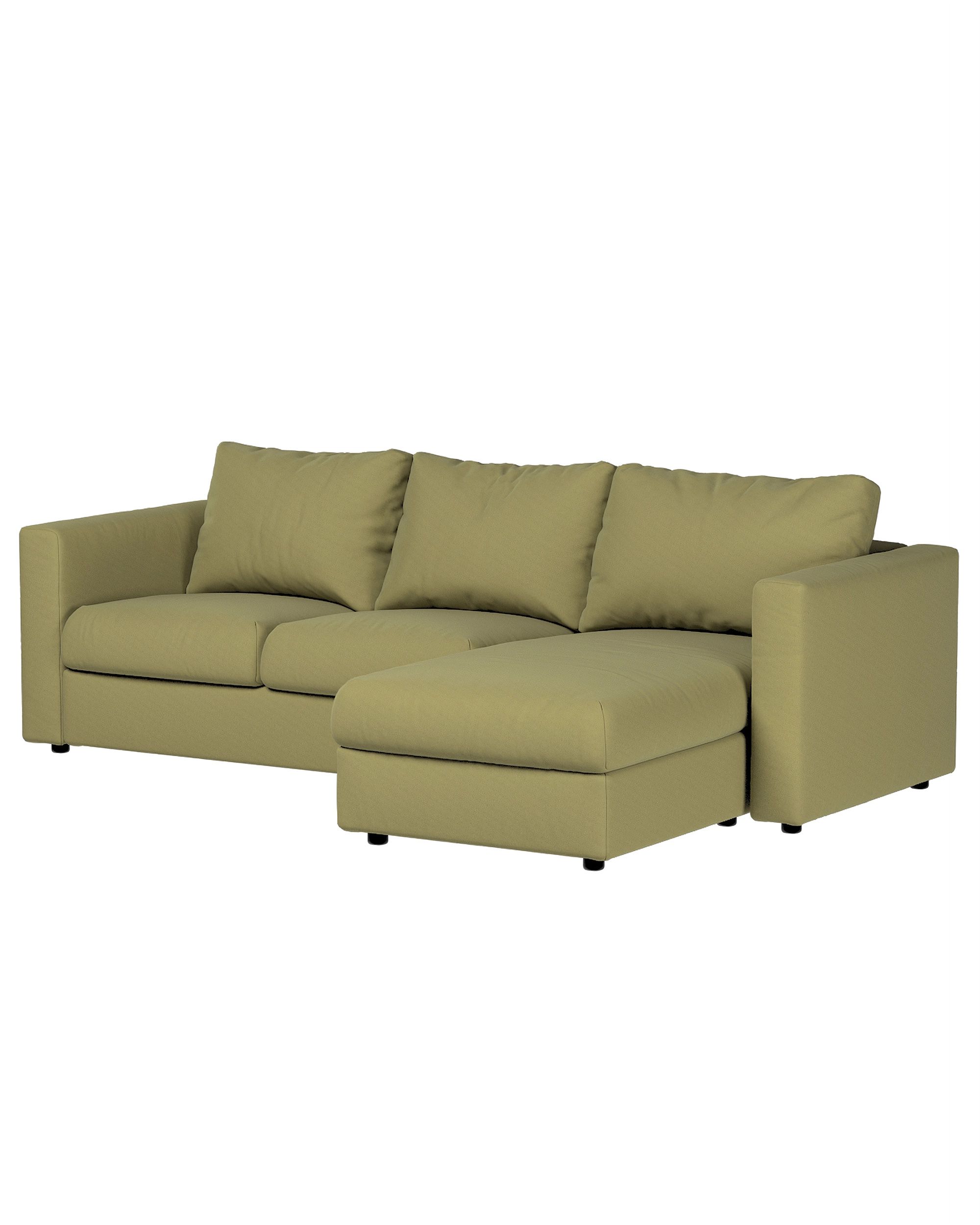 Cover for chaise section Vimle colour green fabric gloss, velvet (hover)