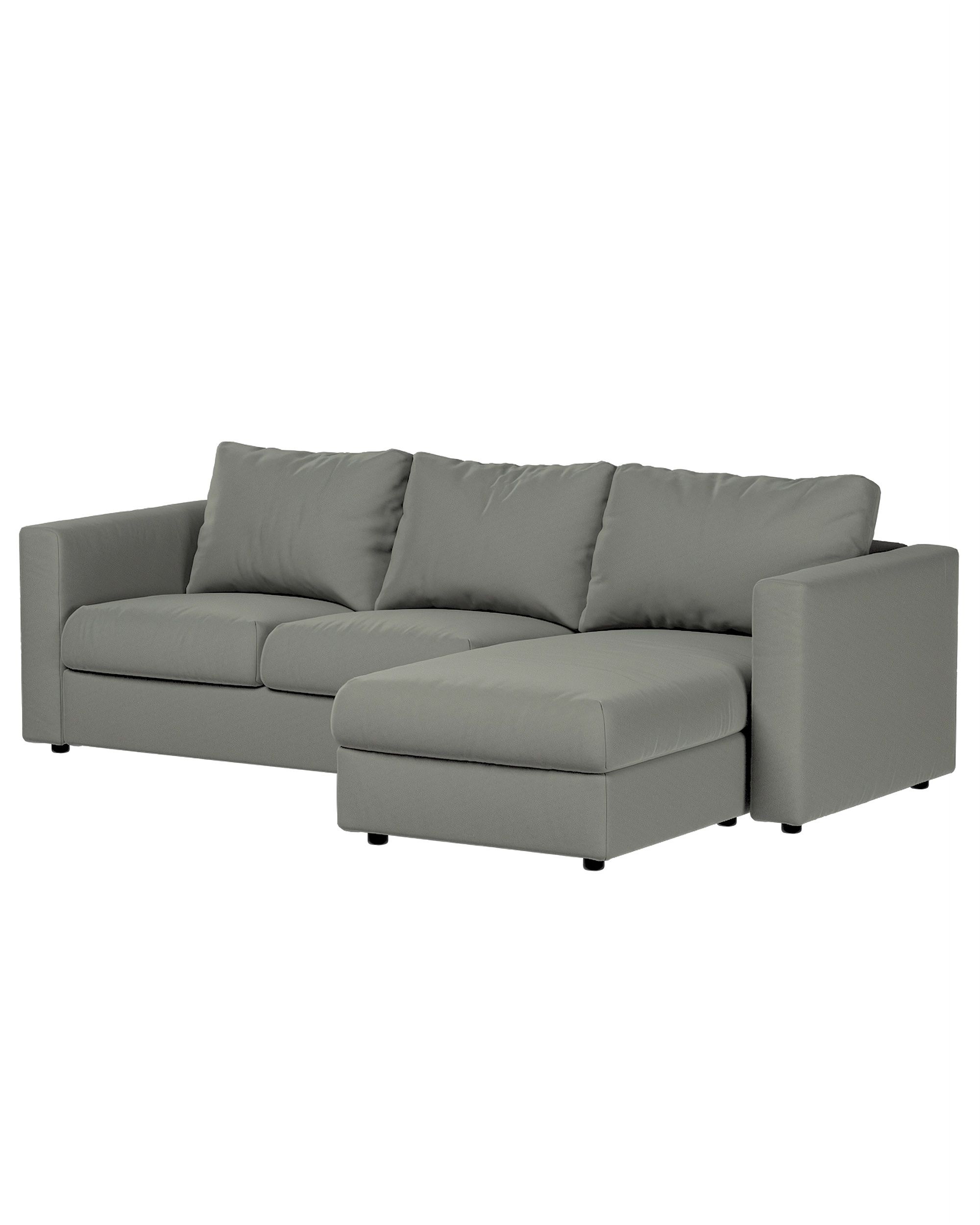 Cover for chaise section Vimle colour grey fabric gloss, velvet (hover)