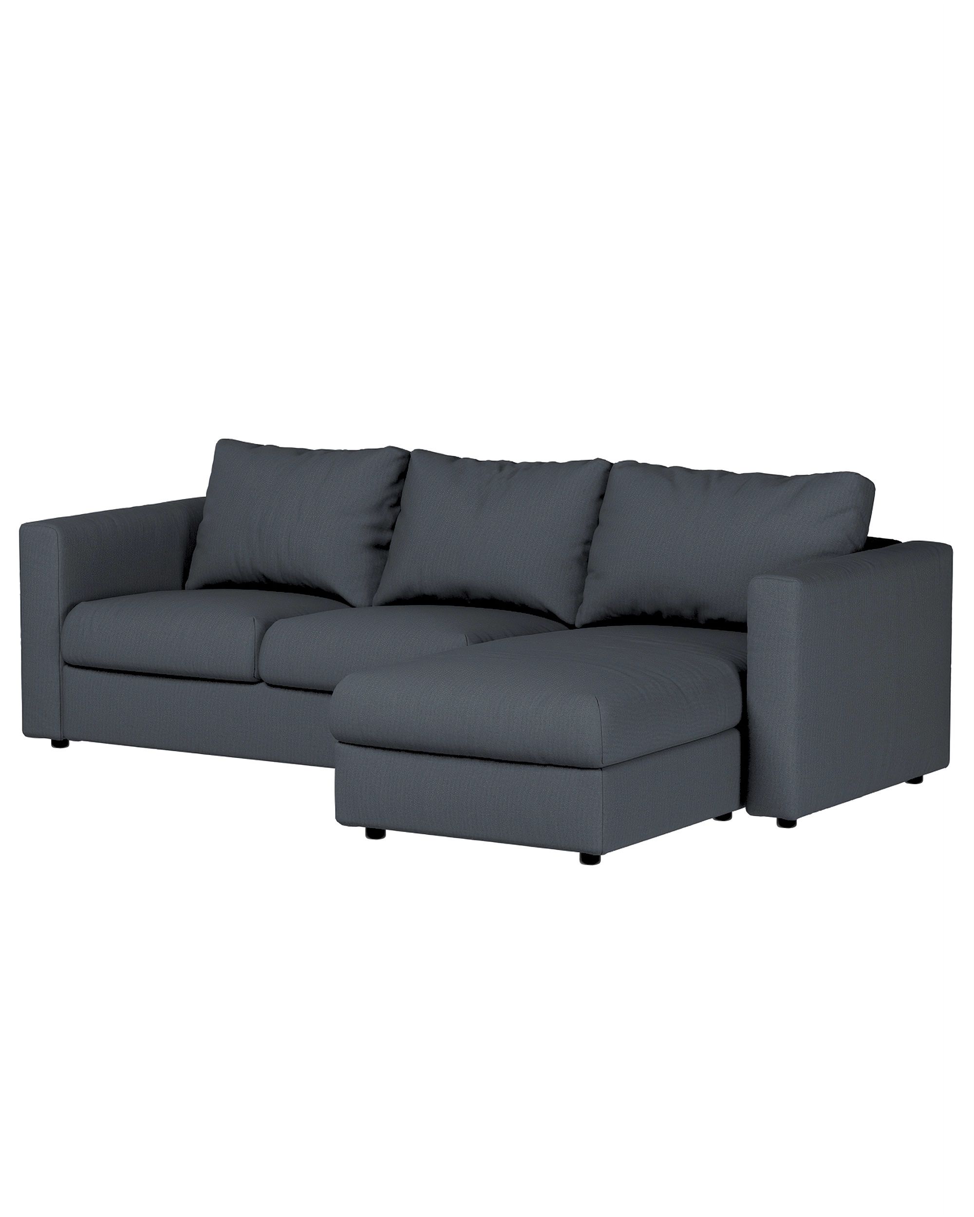 Cover for chaise section Vimle colour blue fabric structured (hover)