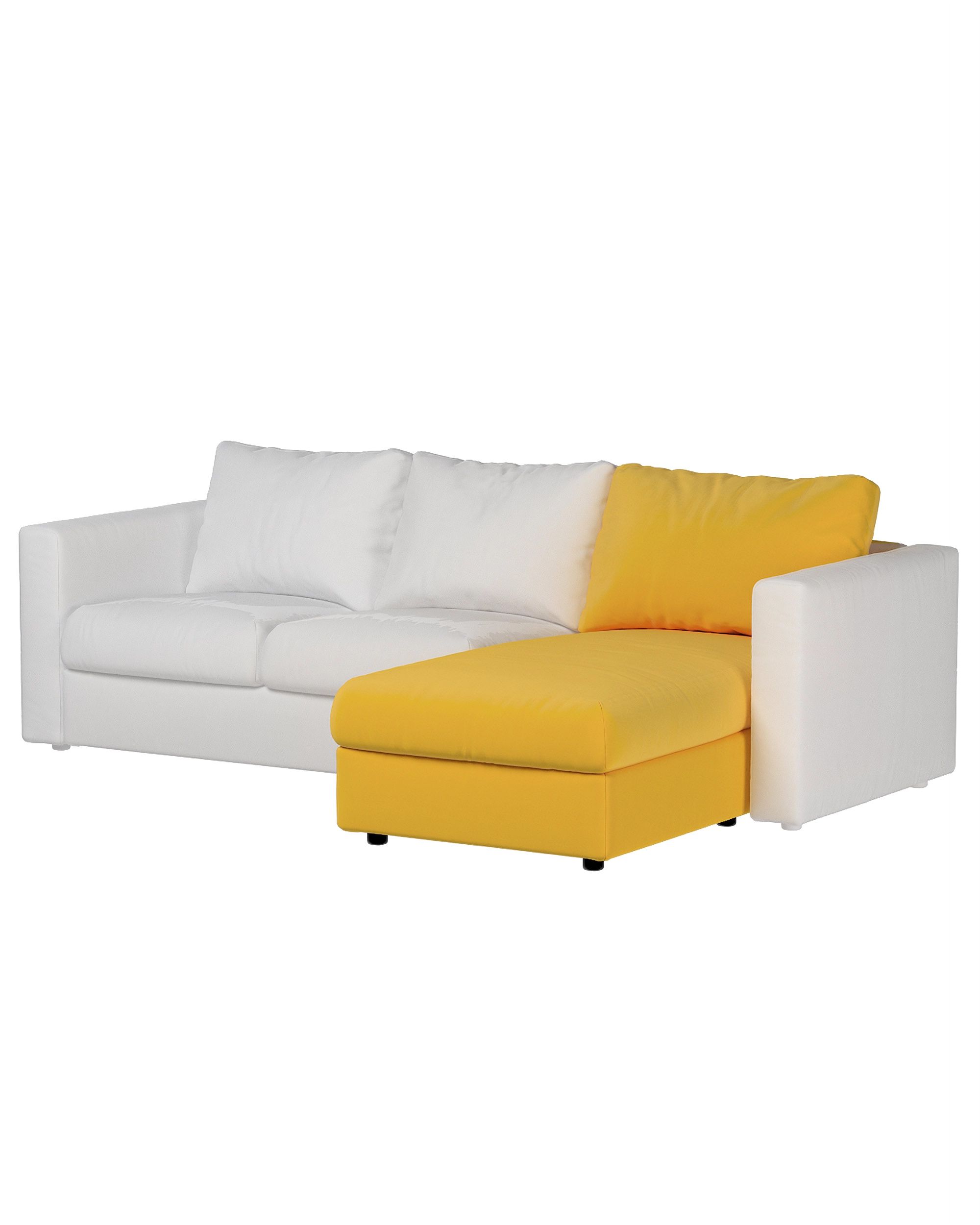 Cover for chaise section Vimle colour yellow fabric velvet