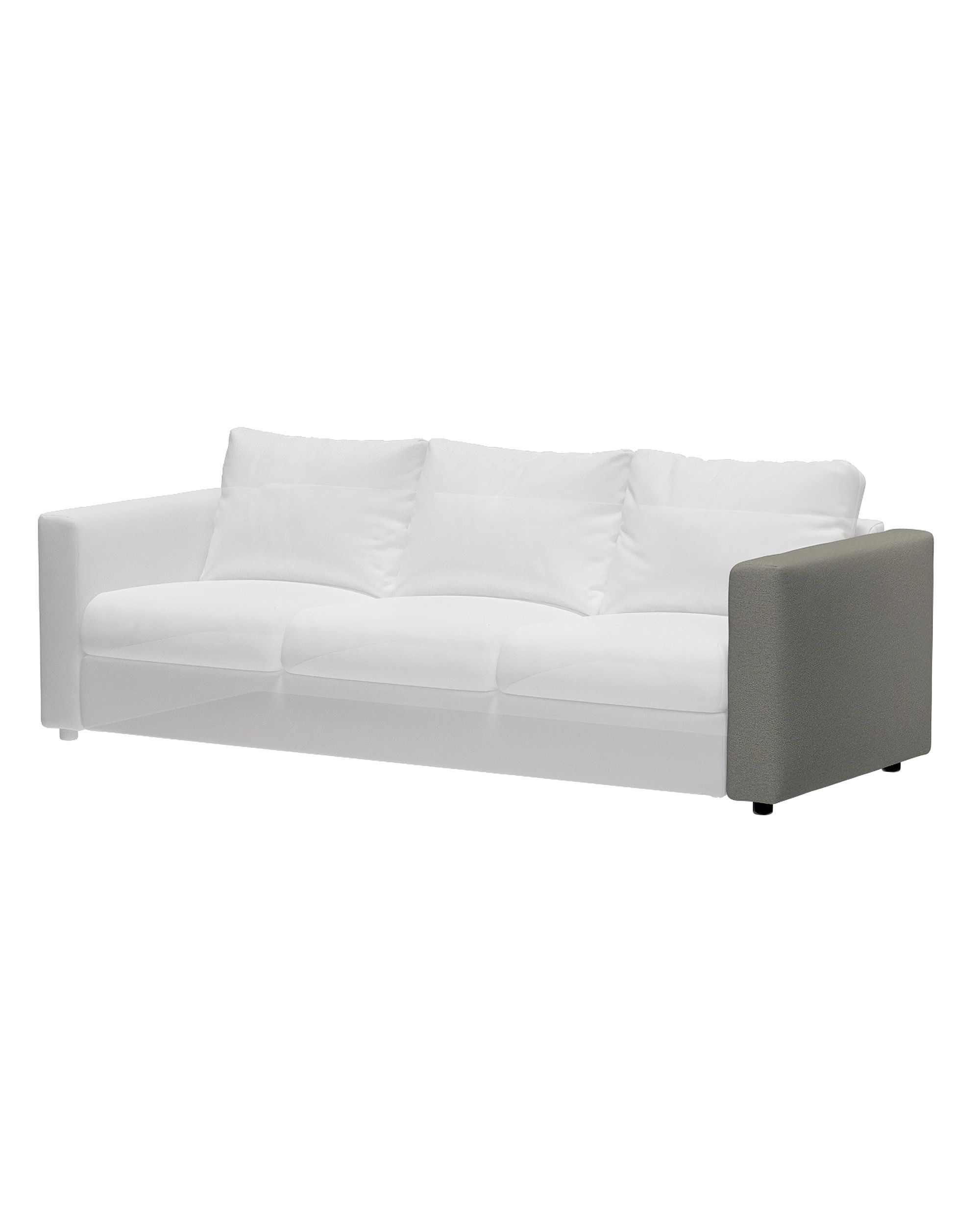 Cover for armrest Vimle colour grey fabric structured