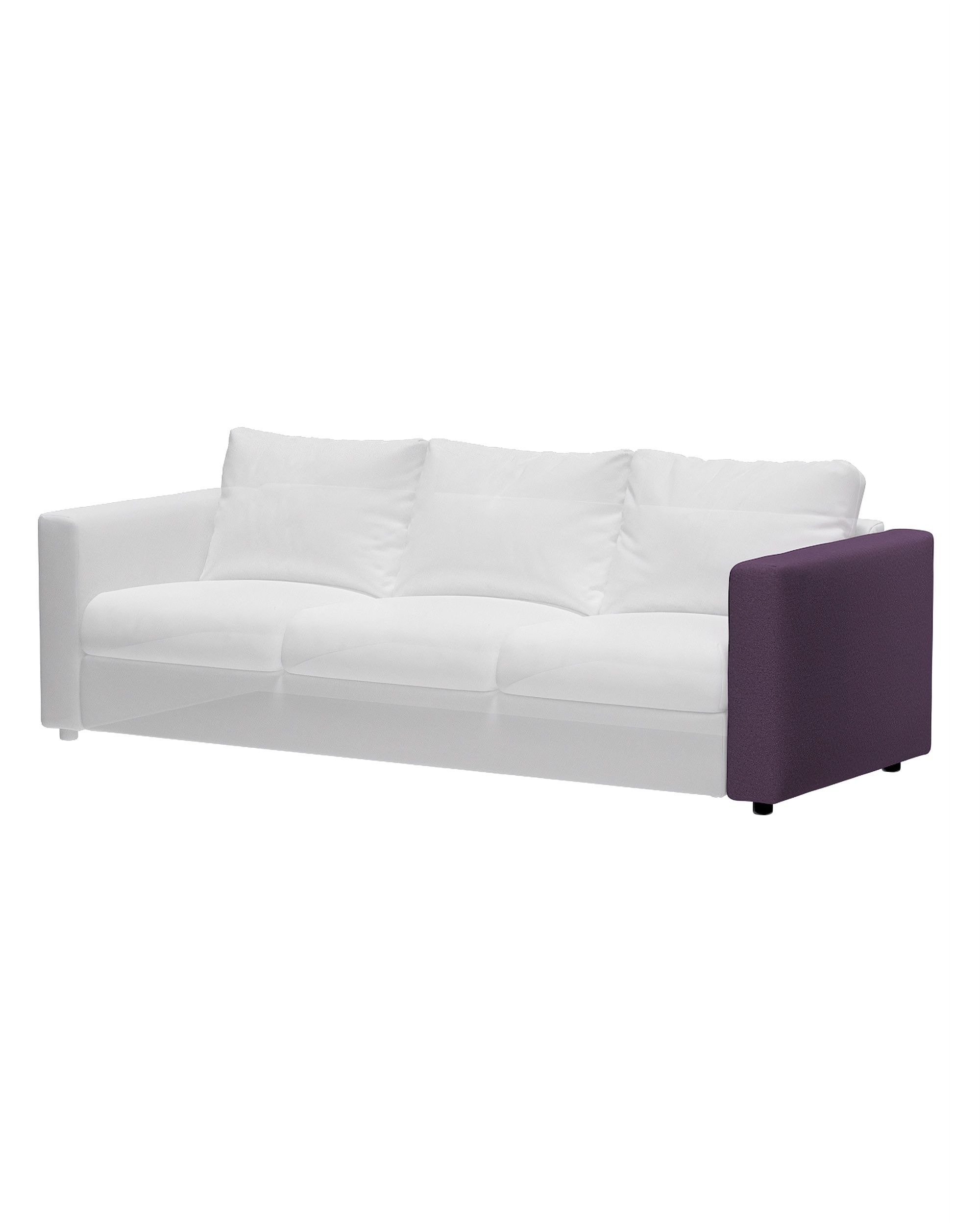 Cover for armrest Vimle colour purple fabric structured