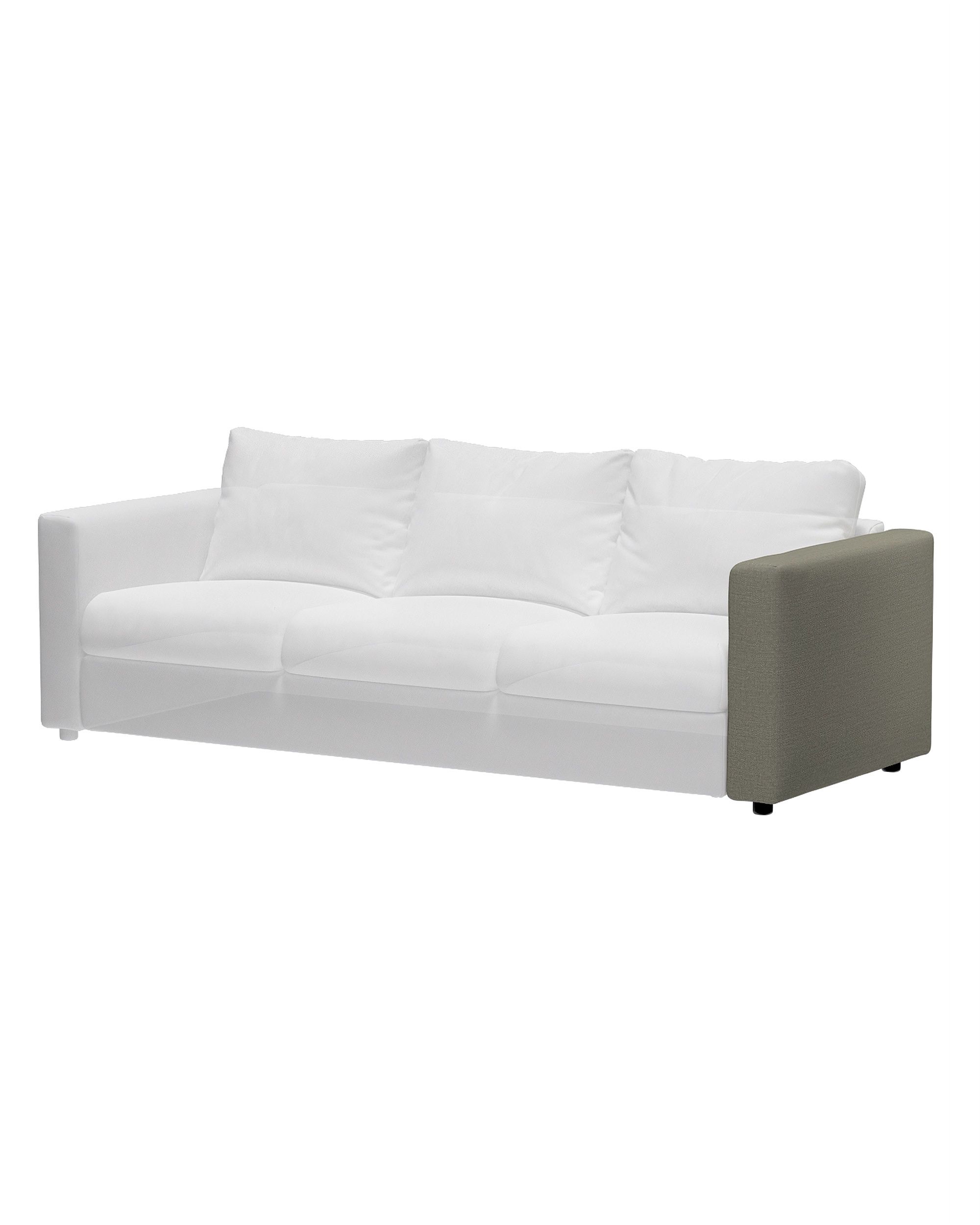 Cover for armrest Vimle colour grey fabric structured