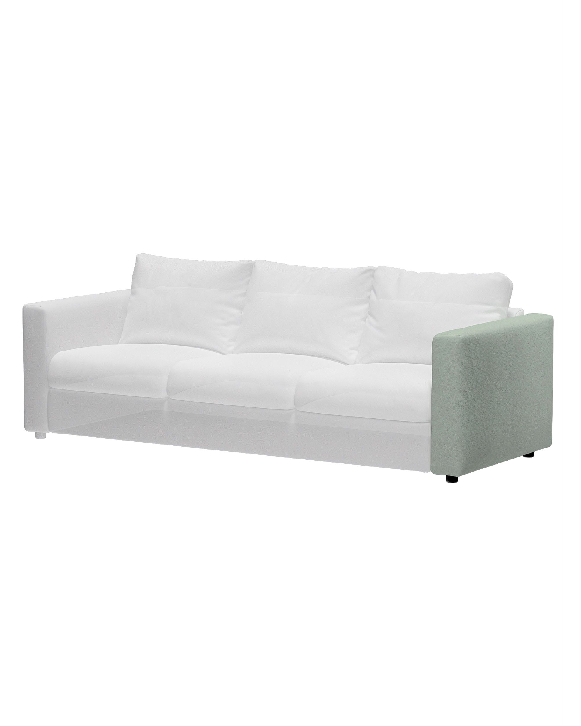 Cover for armrest Vimle colour green fabric structured