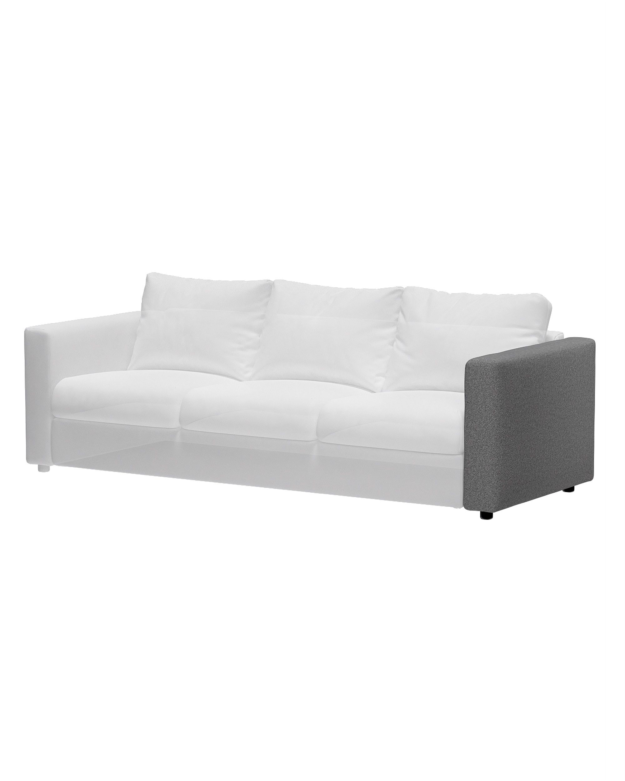 Cover for armrest Vimle colour grey fabric structured