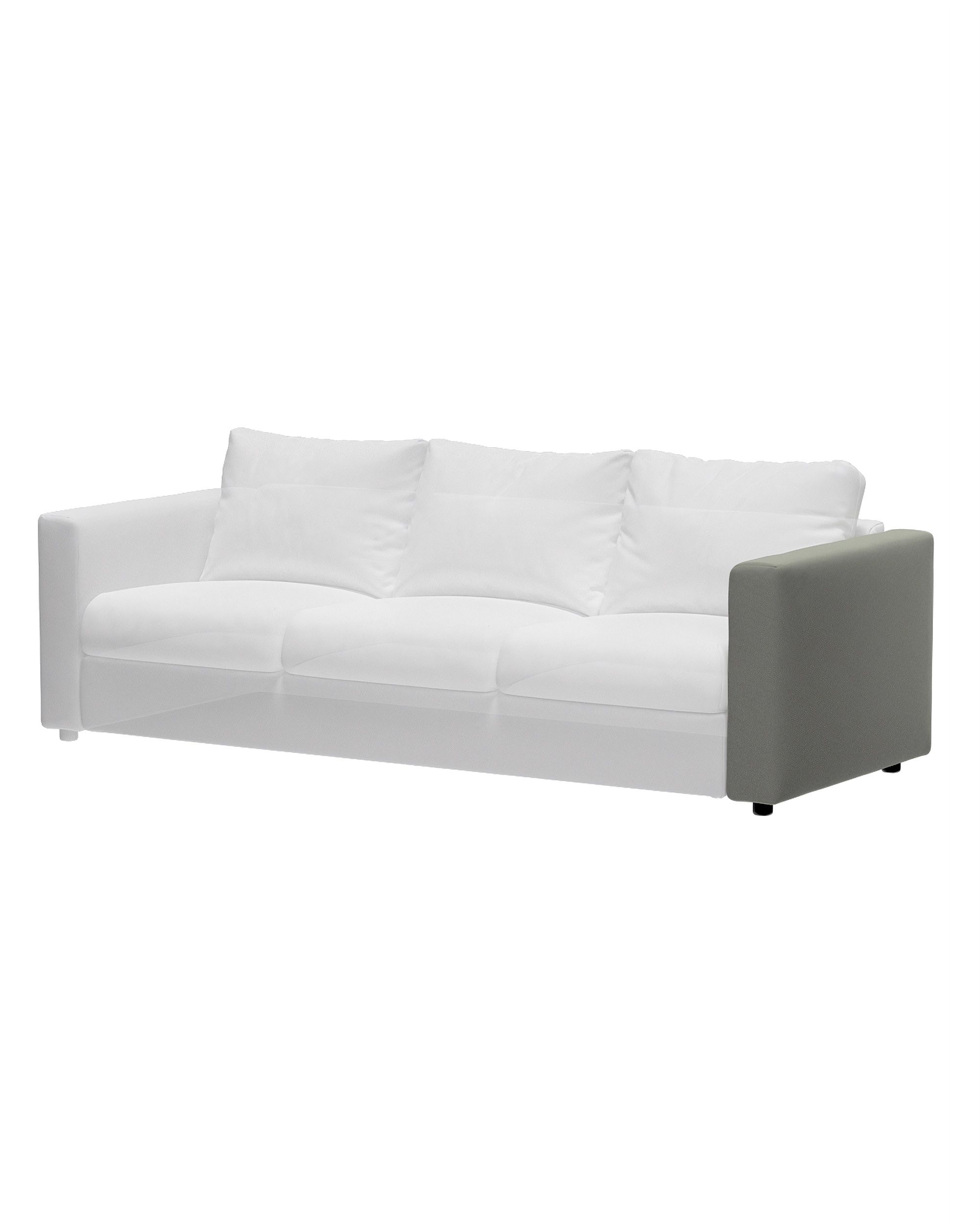 Cover for armrest Vimle colour grey fabric gloss, velvet