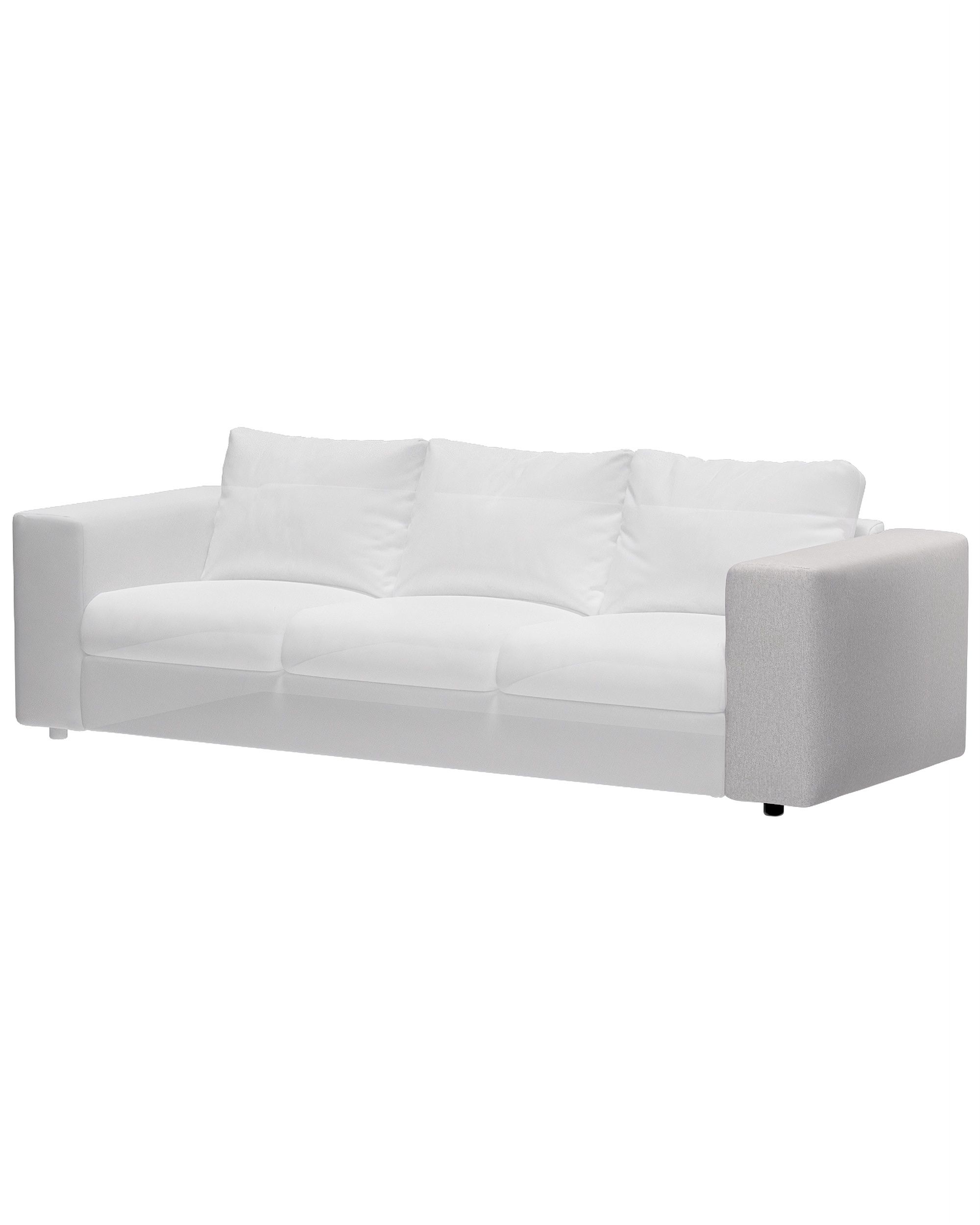 Cover for wide armrest Vimle colour grey fabric structured