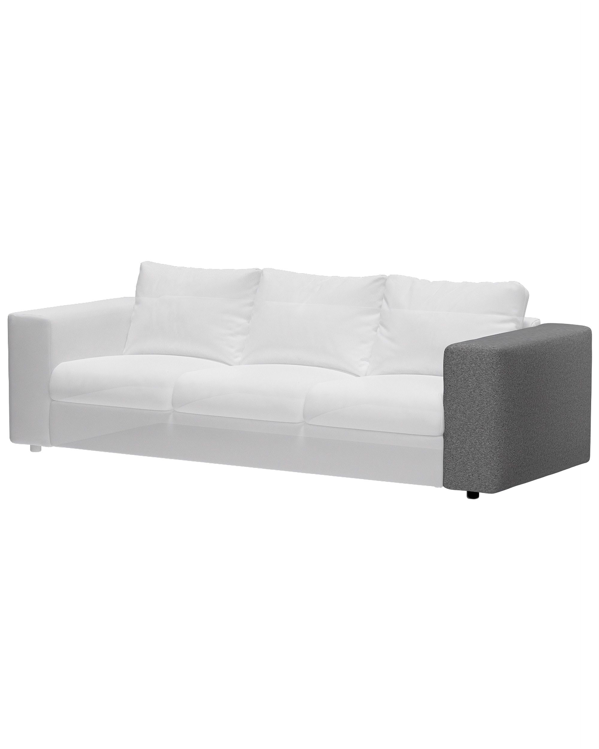 Cover for wide armrest Vimle colour grey fabric structured