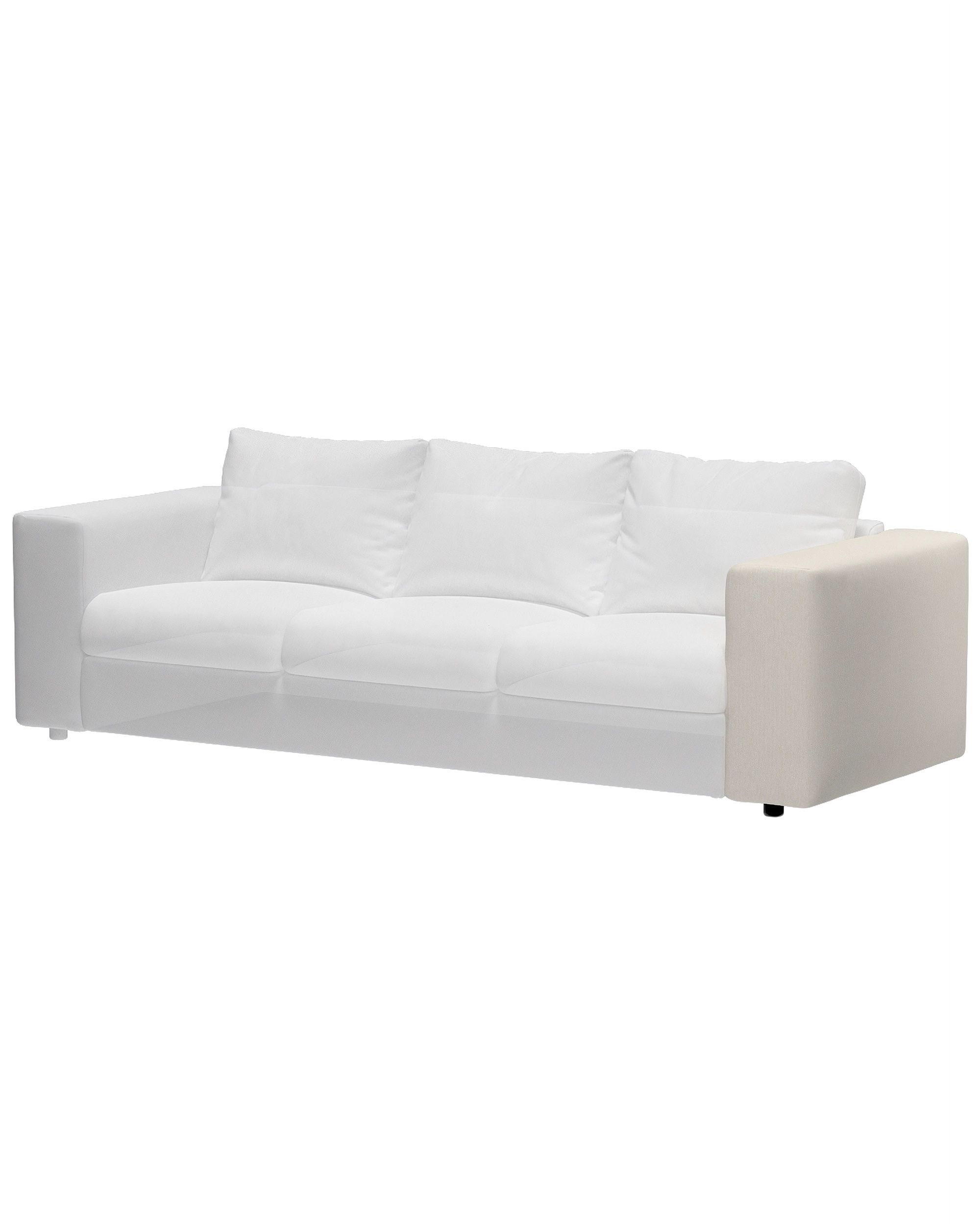Cover for wide armrest Vimle colour cream fabric structured