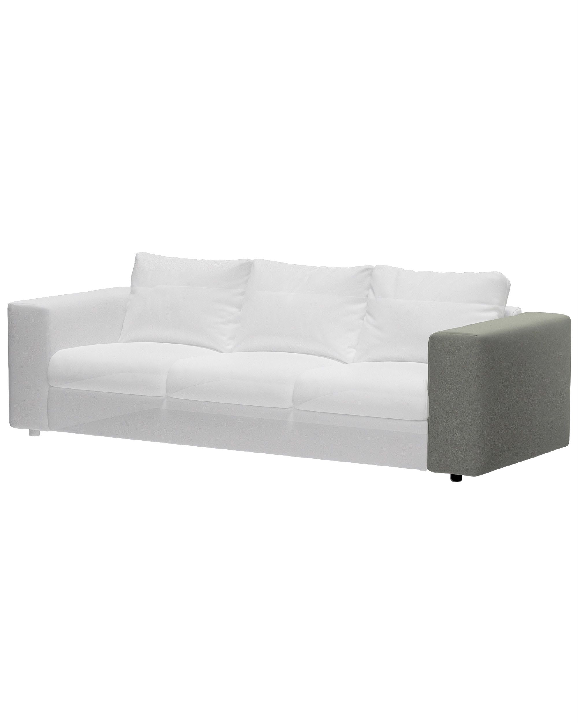 Cover for wide armrest Vimle colour grey fabric gloss, velvet