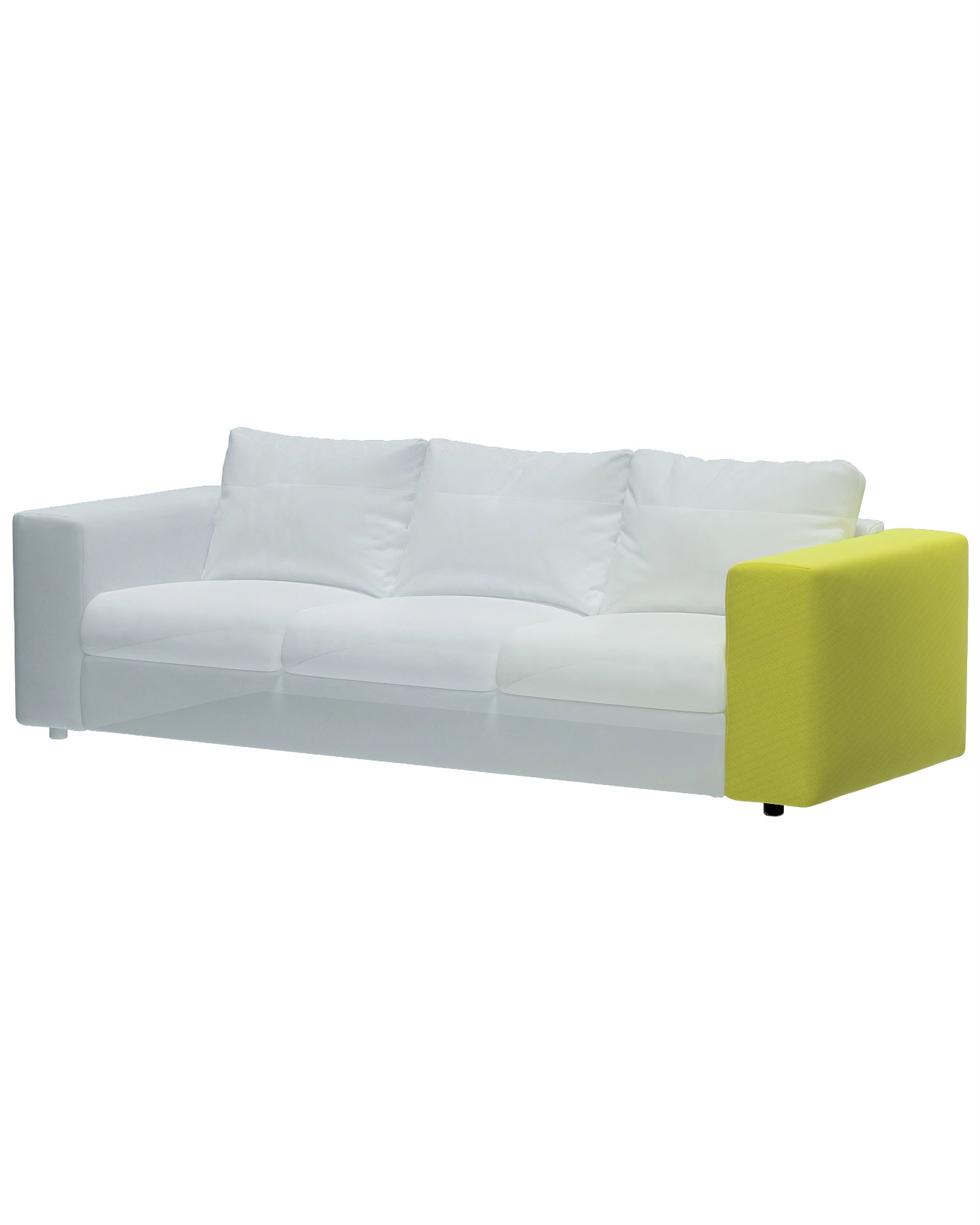 Cover for wide armrest Vimle colour green fabric gloss, velvet