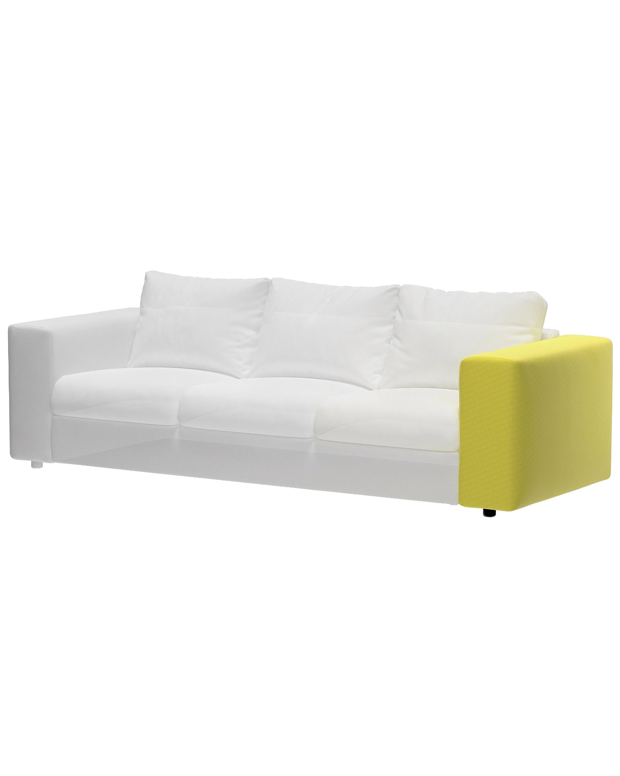 Cover for wide armrest Vimle colour green fabric gloss, velvet (hover)