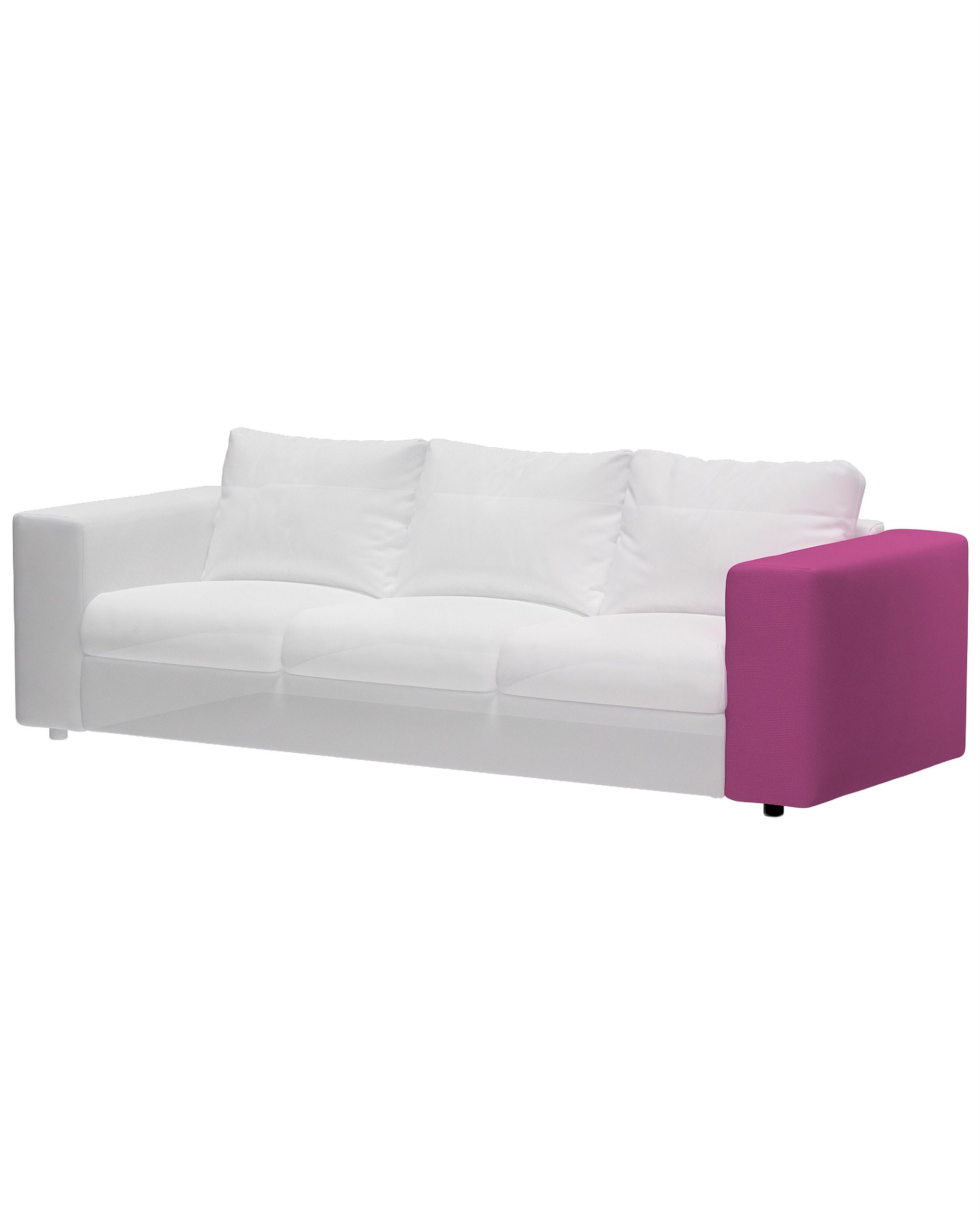 Cover for wide armrest Vimle colour pink fabric structured
