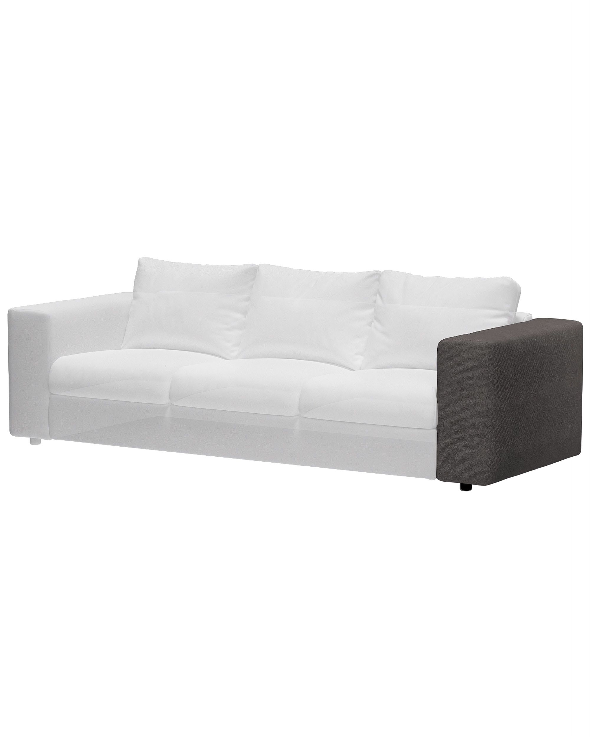 Cover for wide armrest Vimle colour grey fabric structured