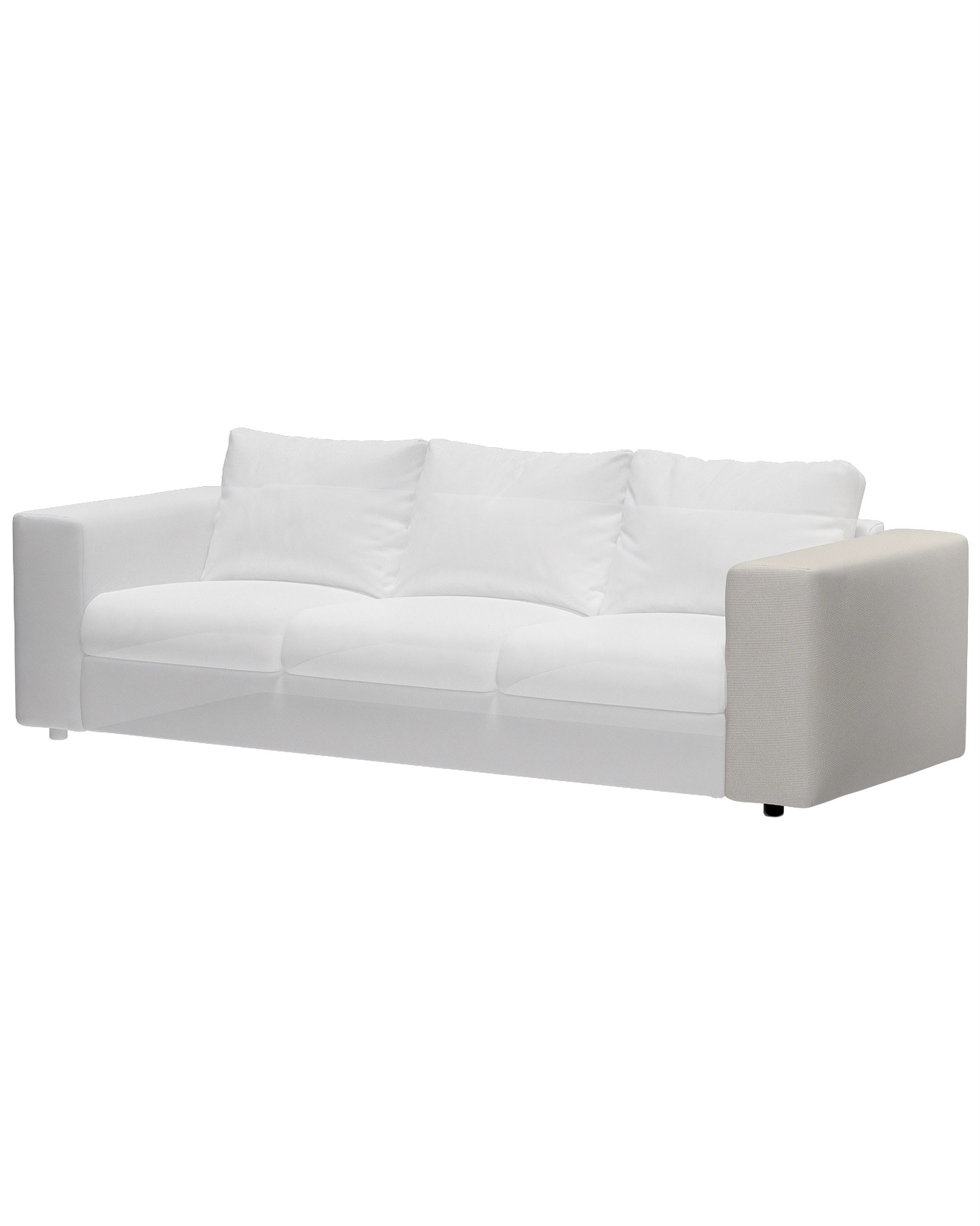 Cover for wide armrest Vimle colour grey fabric structured