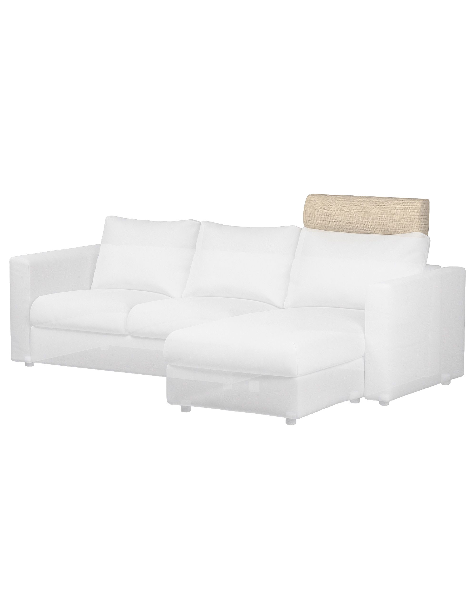 Cover for headrest Vimle colour beige fabric structured (hover)