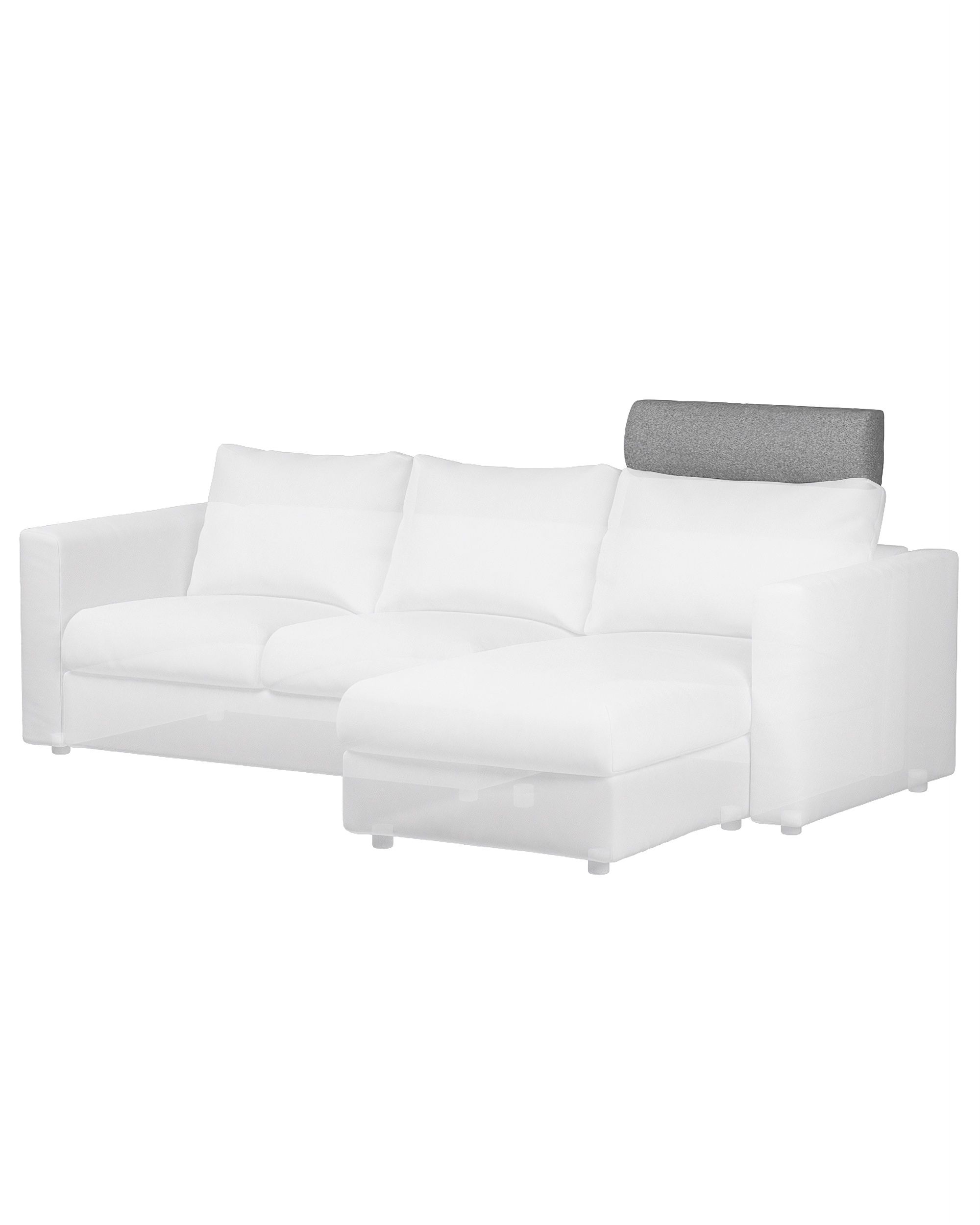 Cover for headrest Vimle colour grey fabric structured (hover)