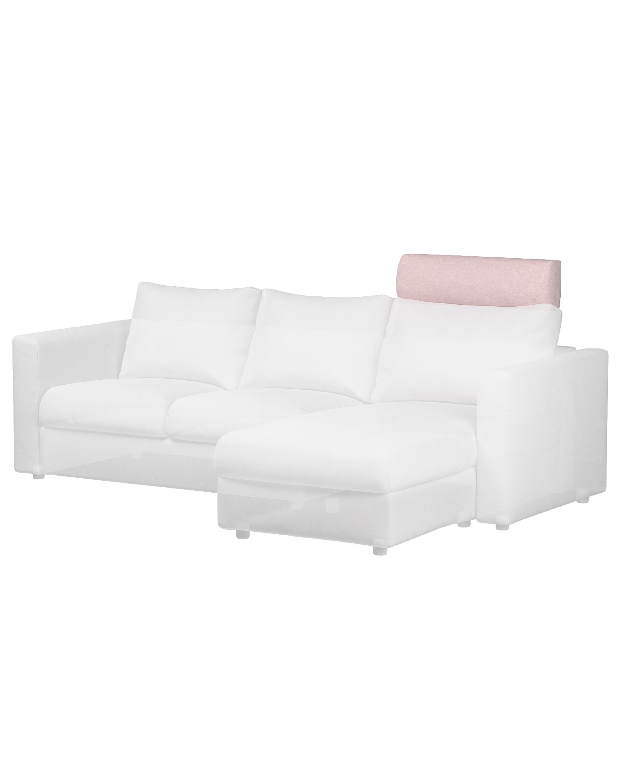 Cover for headrest Vimle colour pink fabric structured (hover)