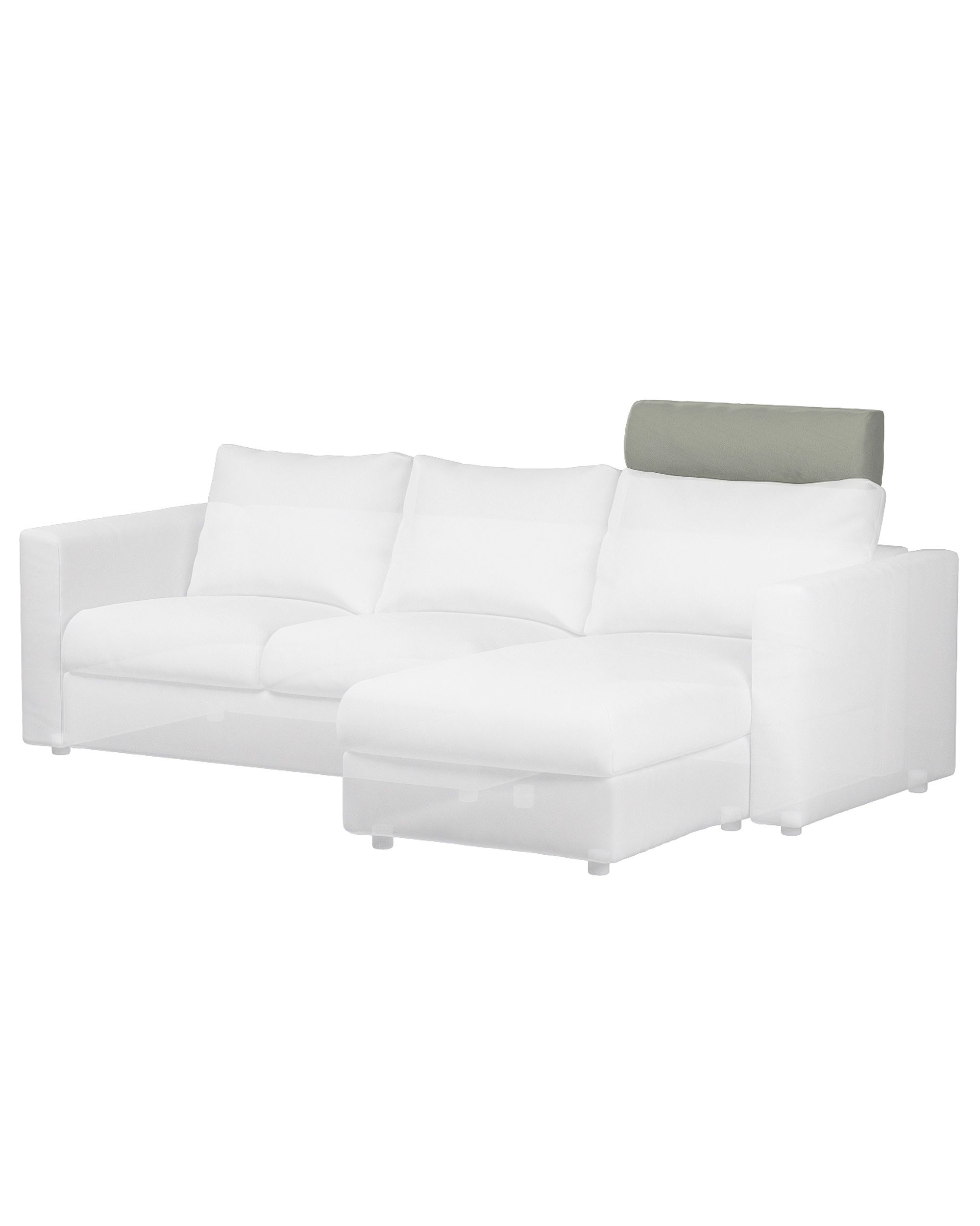 Cover for headrest Vimle colour grey fabric gloss, velvet (hover)
