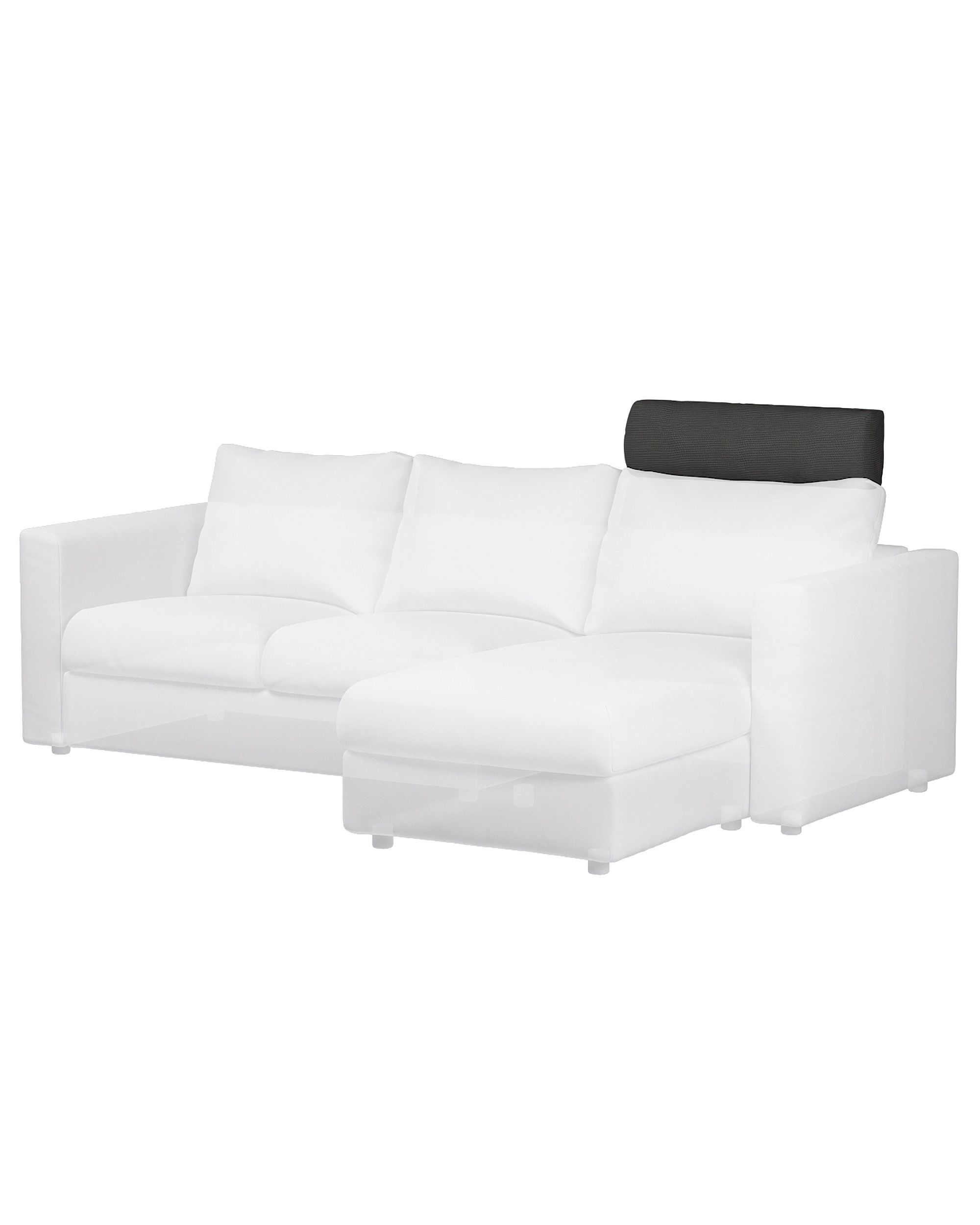 Cover for headrest Vimle colour black fabric structured (hover)