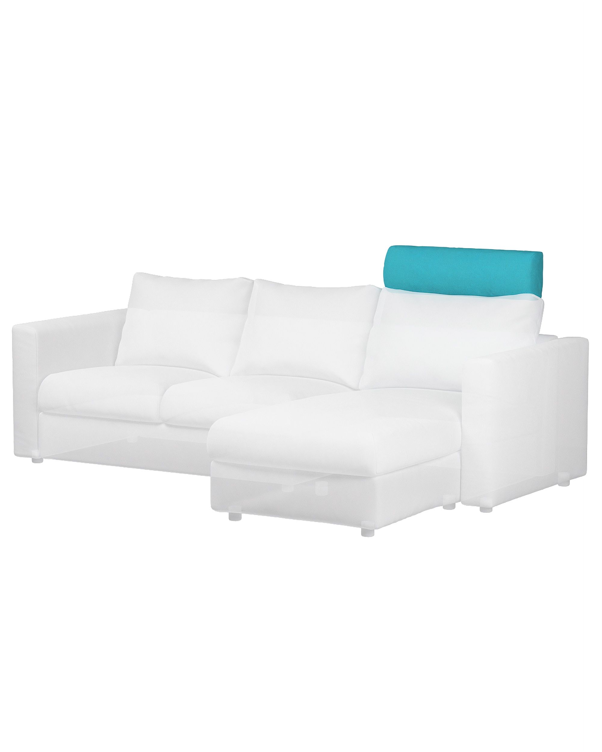 Cover for headrest Vimle colour blue fabric structured (hover)