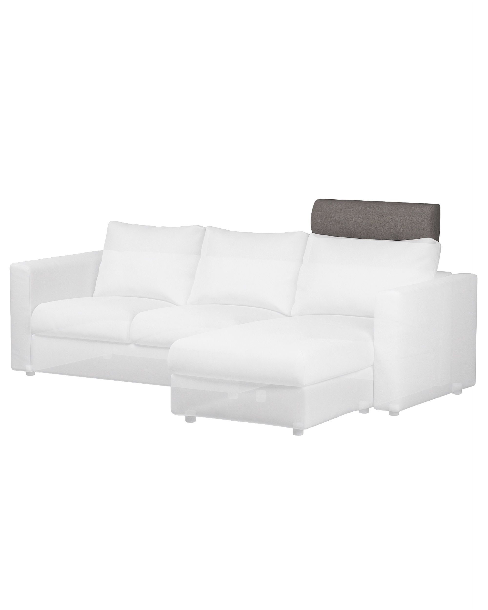 Cover for headrest Vimle colour grey fabric structured (hover)